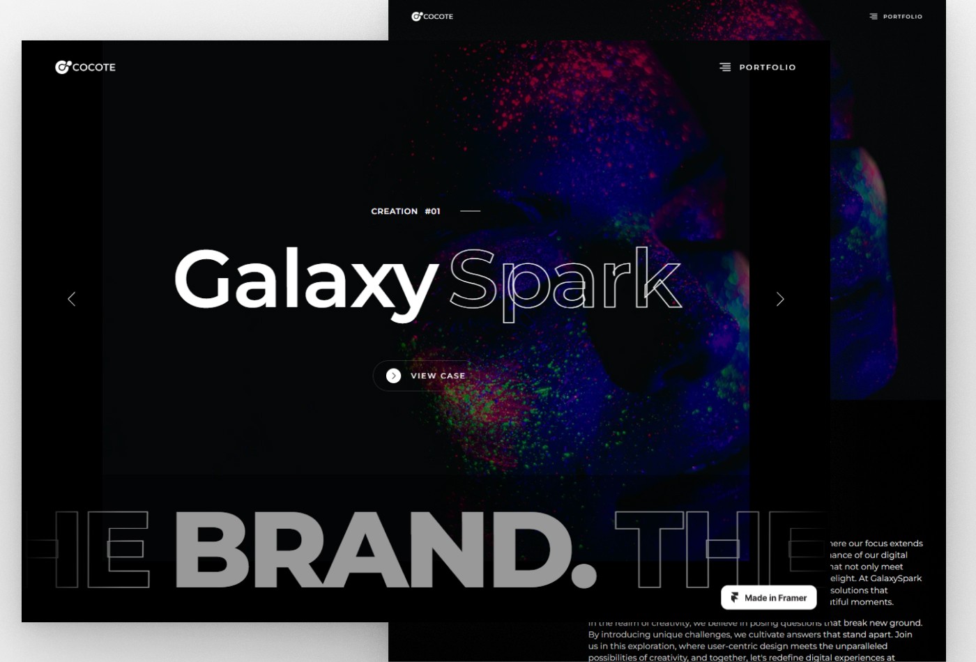 Screenshot 2 of Cocote minimal portfolio website