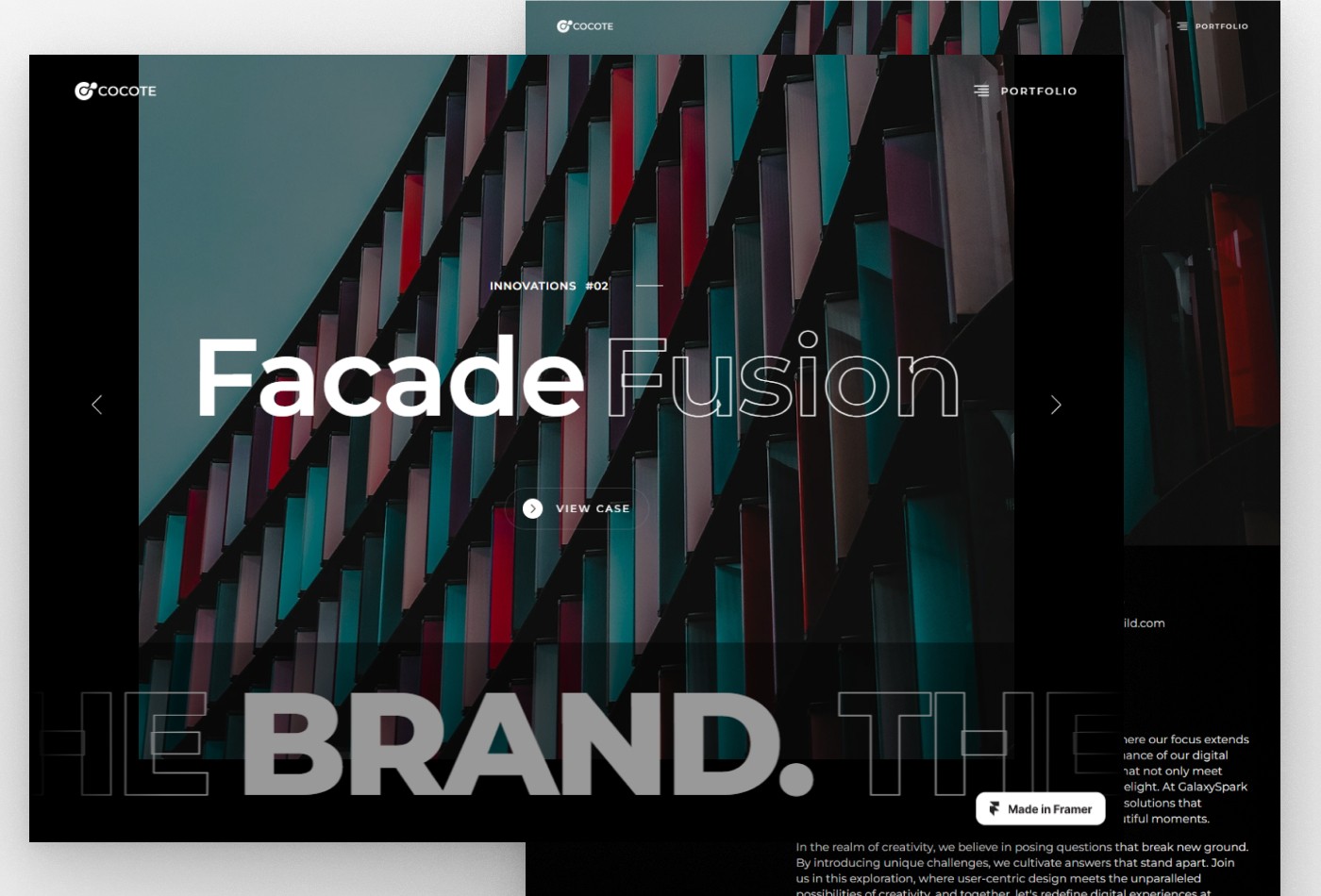 Screenshot 3 of Cocote minimal portfolio website
