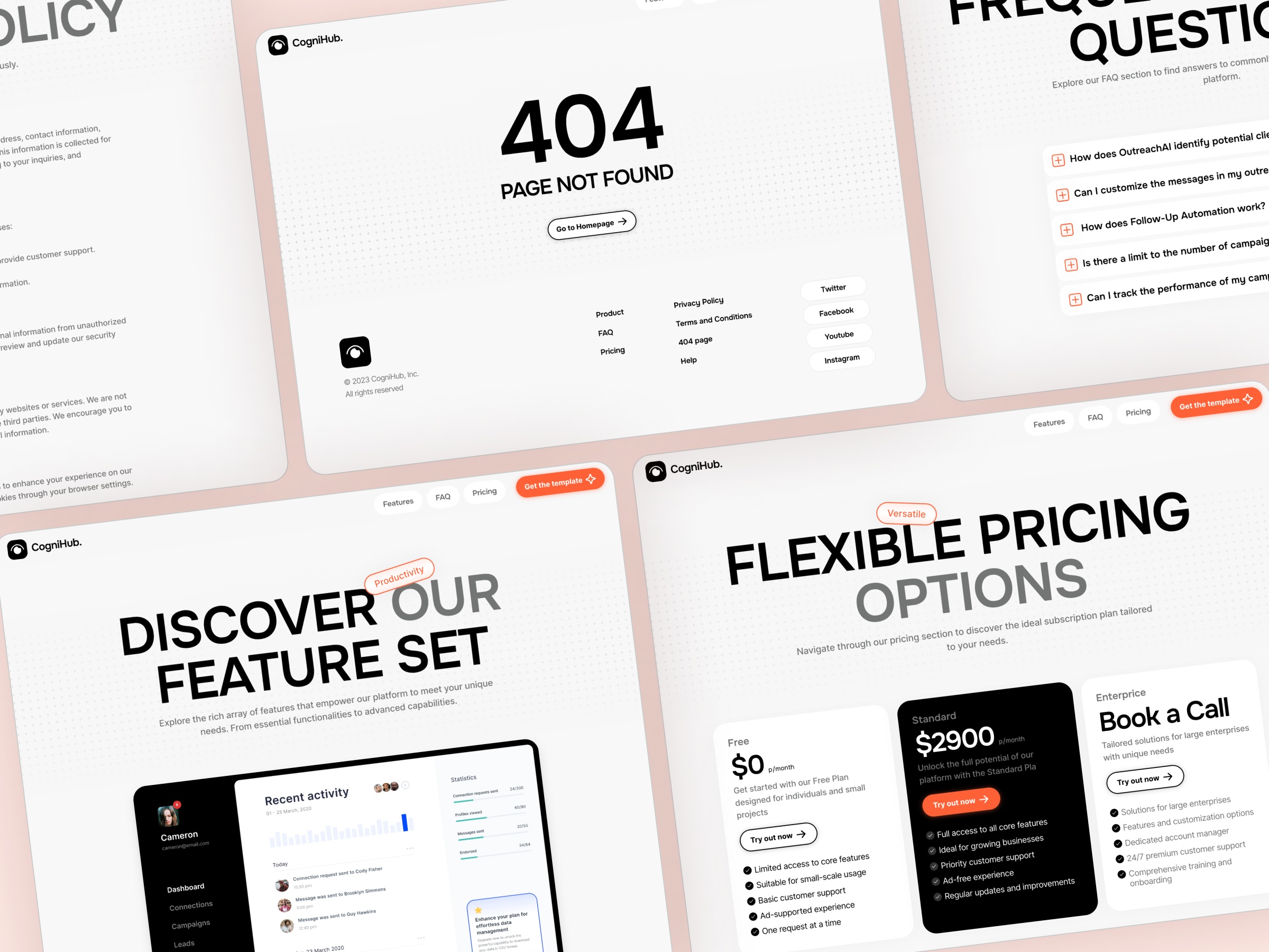 Screenshot 2 of Cognihub saas startup website template