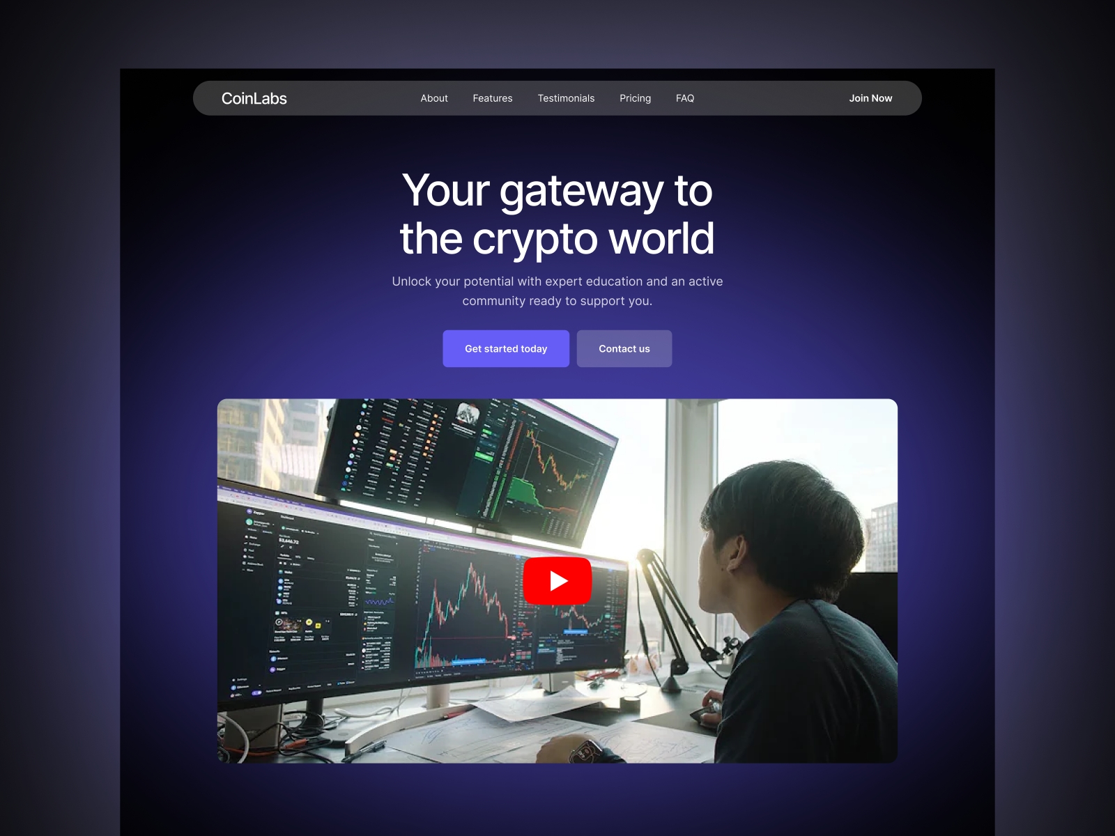 Screenshot of Coinlabs website