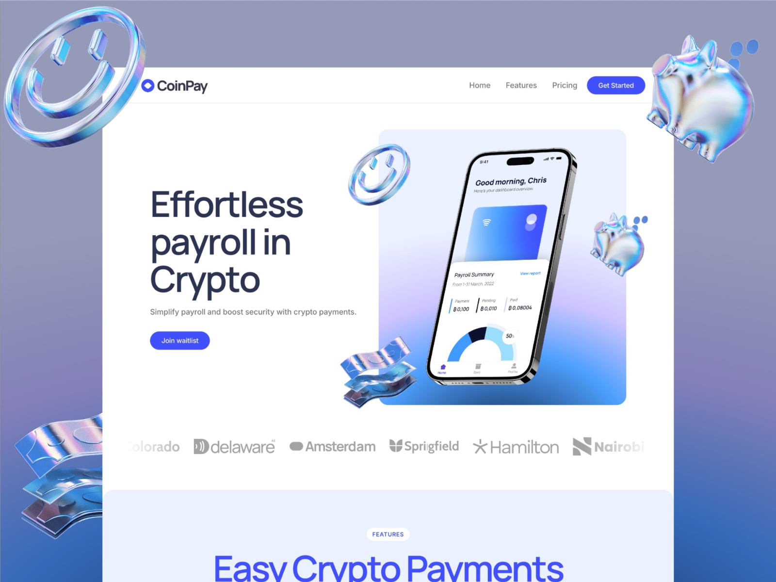 Screenshot of Coinpaycheck website