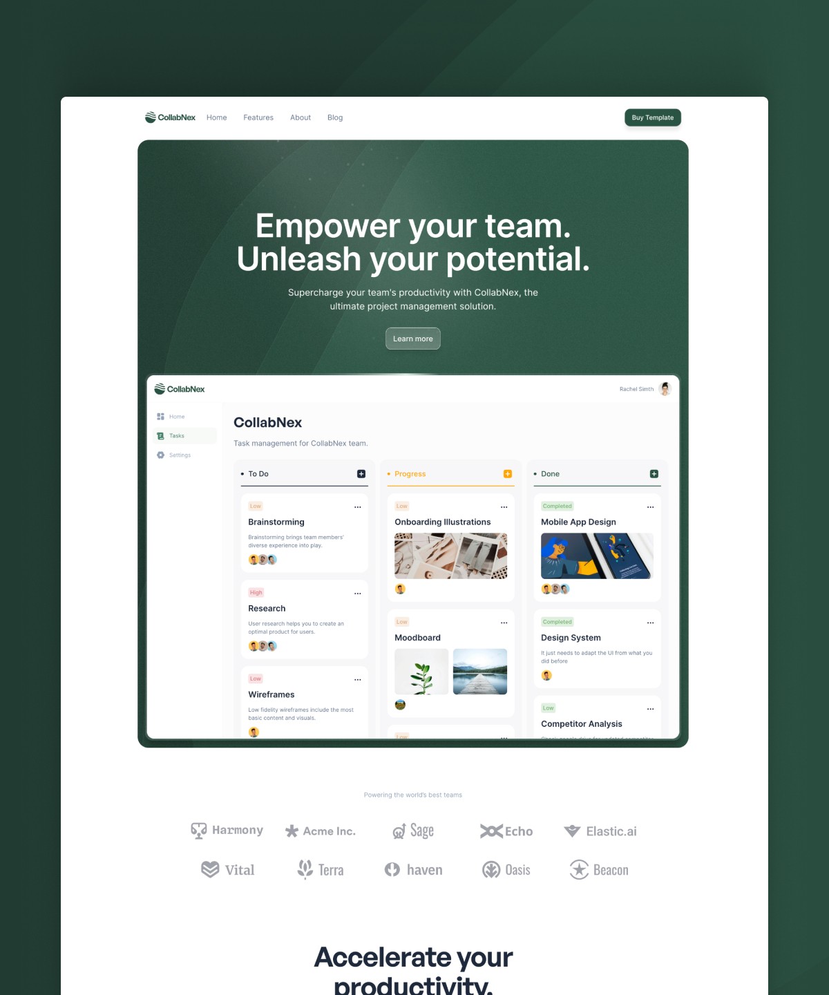 Screenshot of Collabnex website