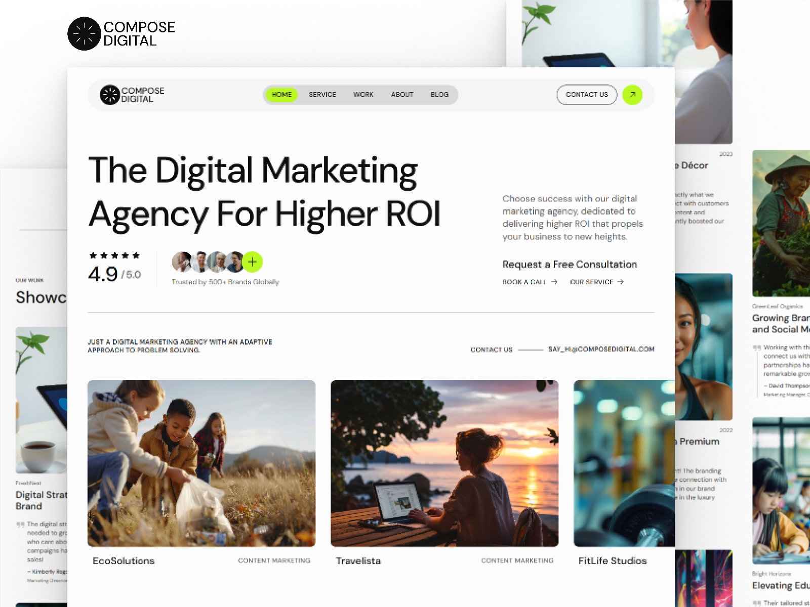 Screenshot of Compose digi website