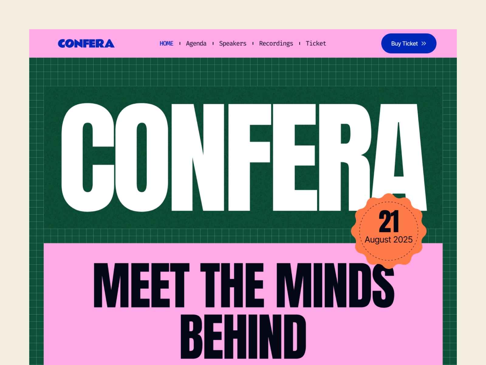 Screenshot of Confera website