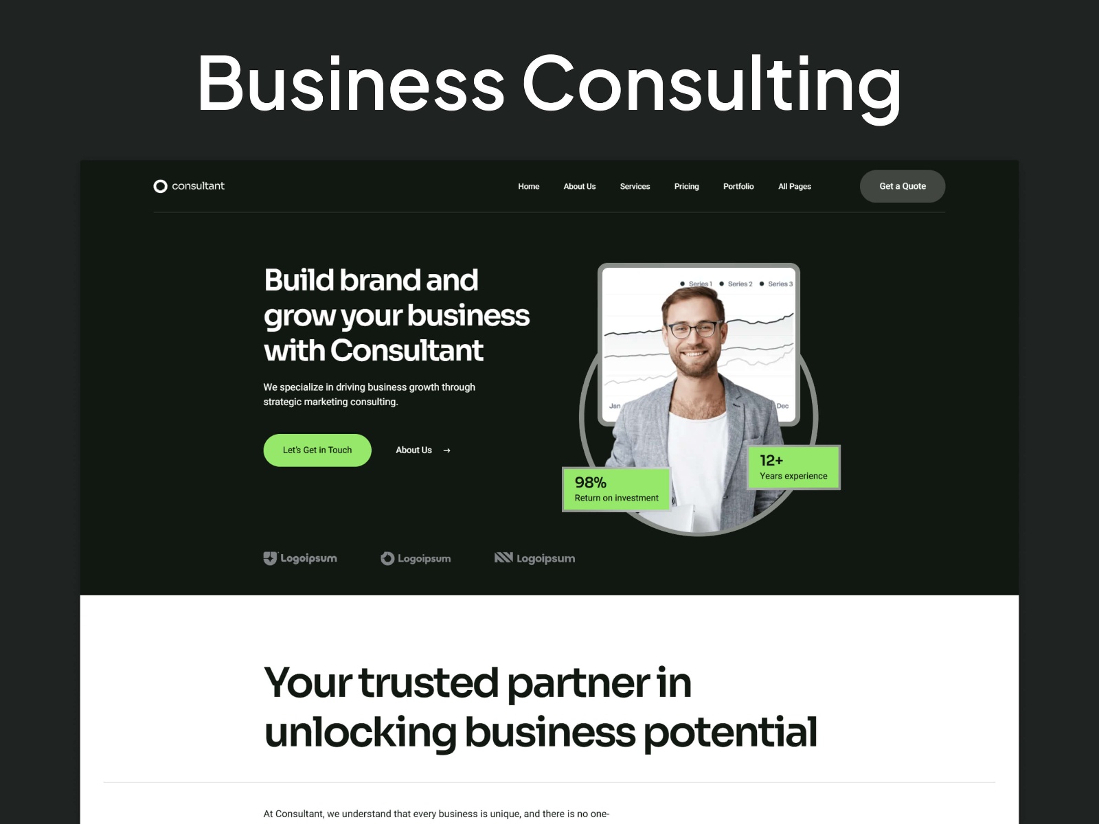 Screenshot of Consultant website