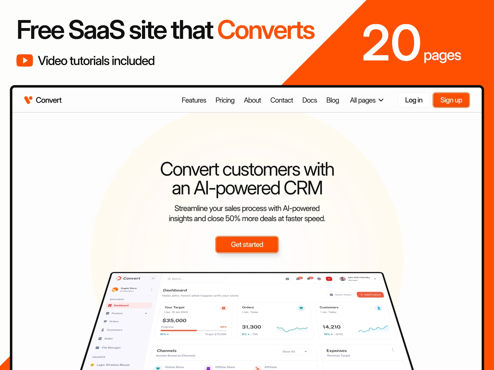Screenshot of Convert website