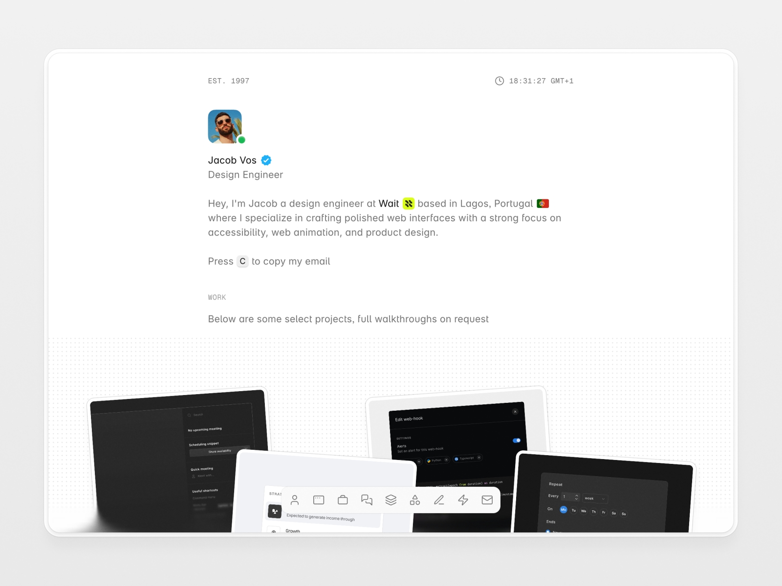 Screenshot of Core website