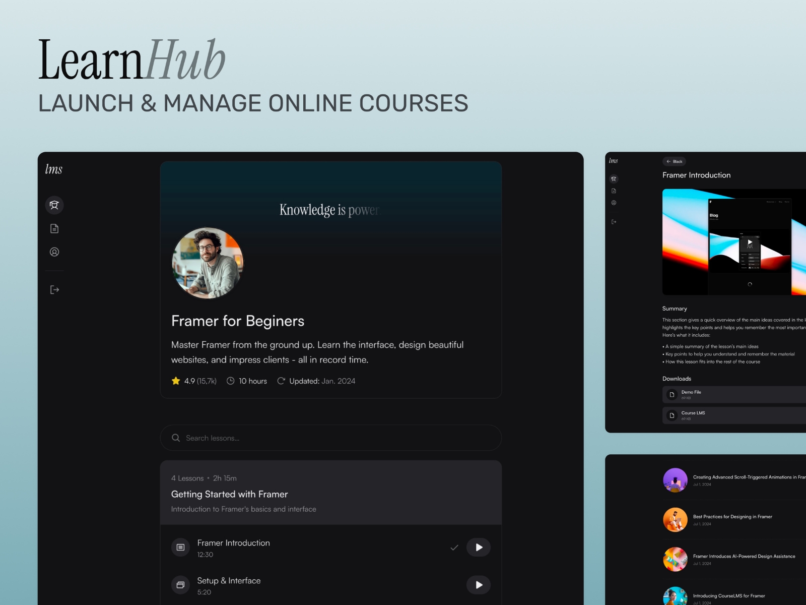 Screenshot of Courselms website