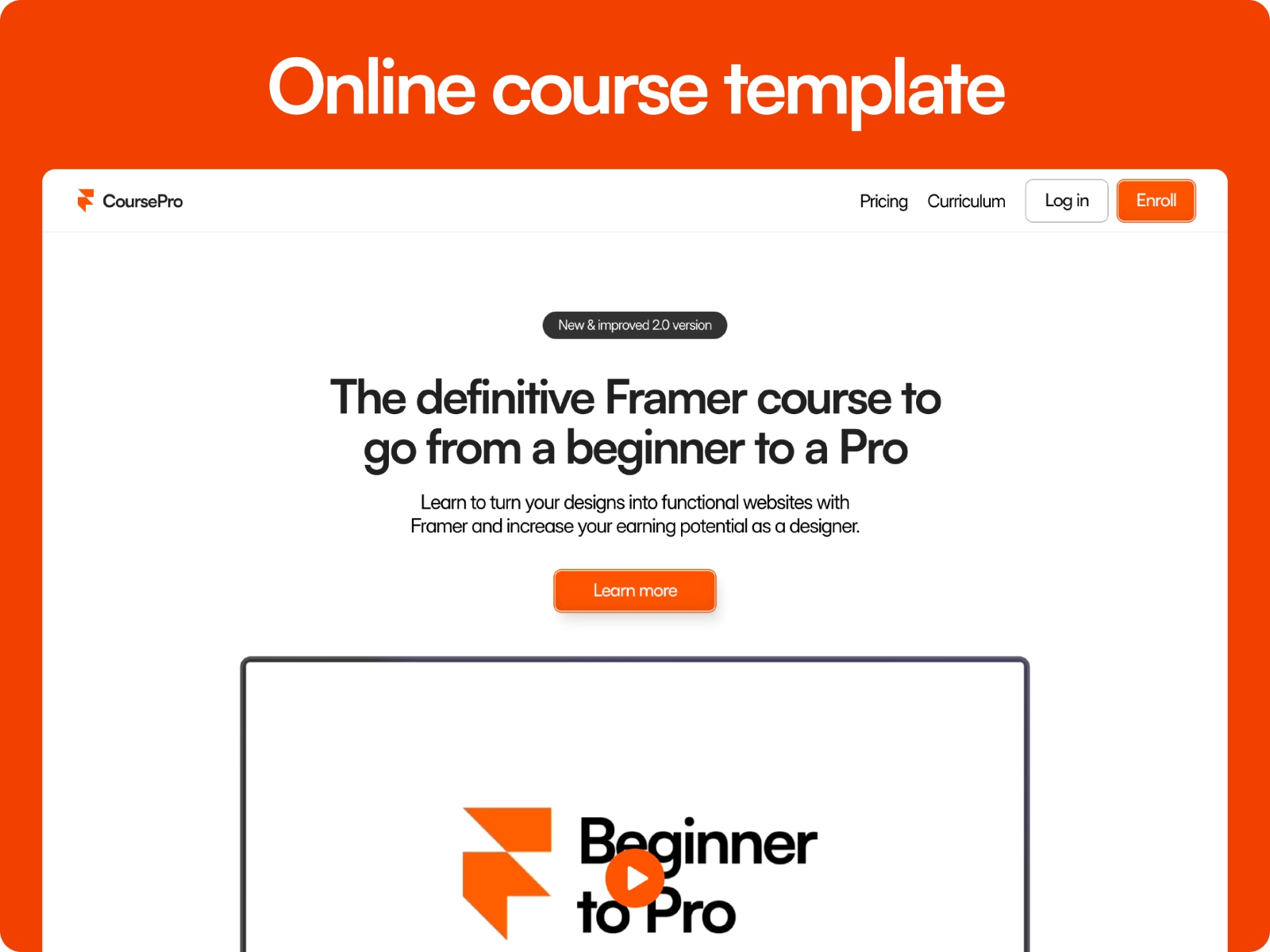 Screenshot of Coursepro website