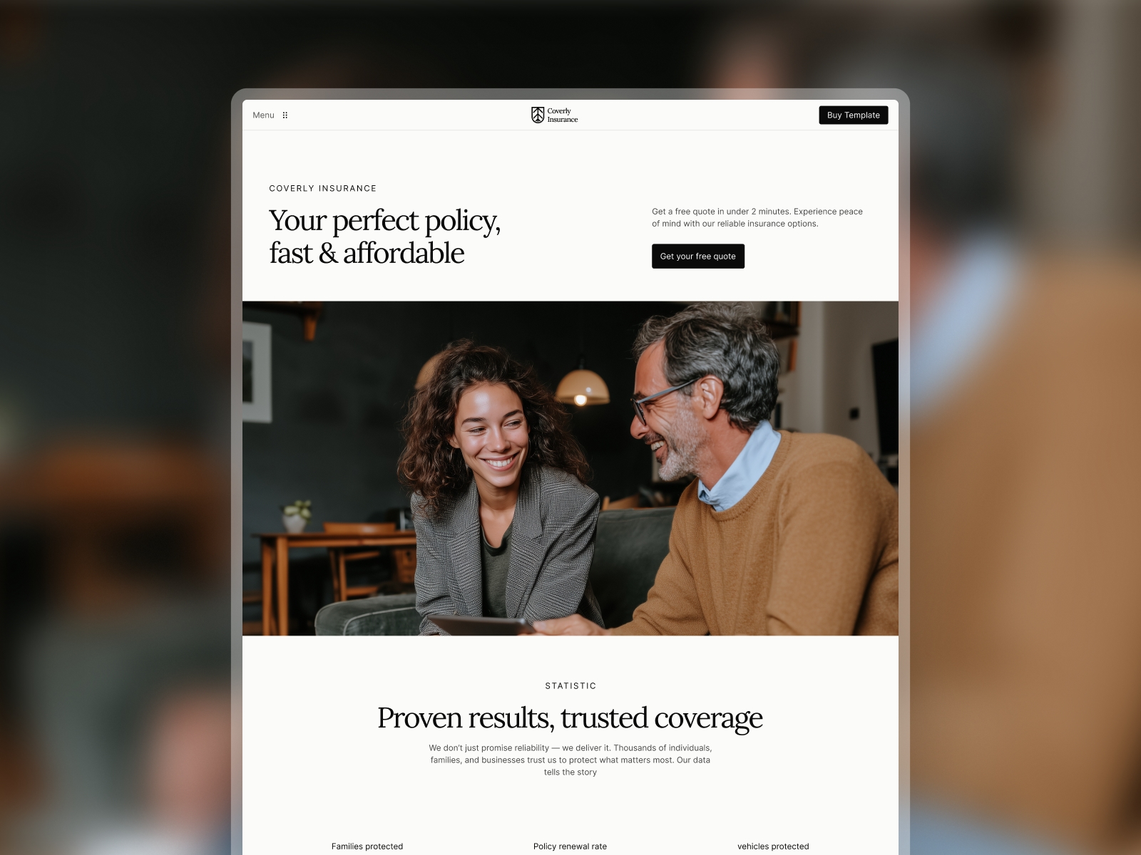 Screenshot of Coverly website