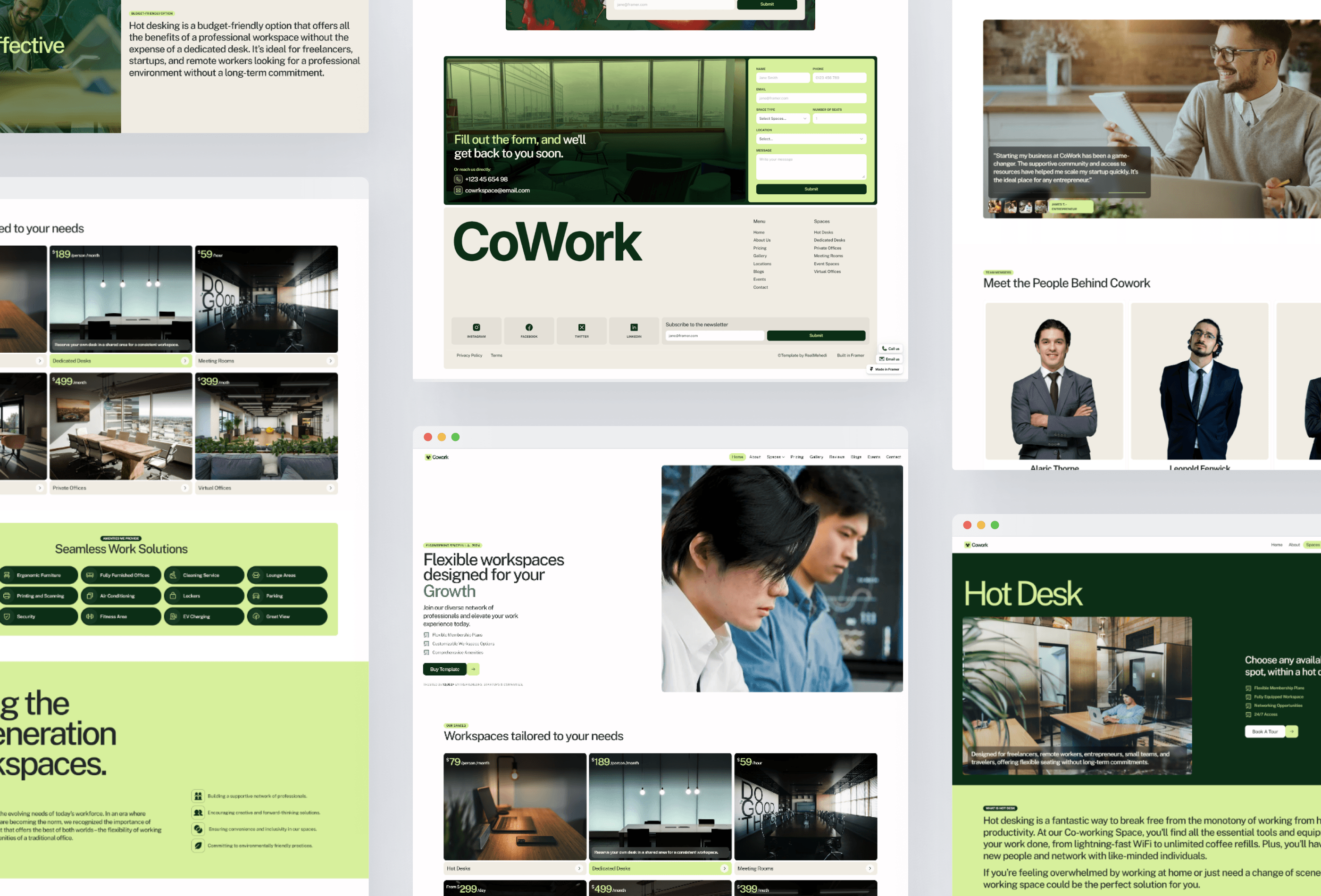 Screenshot 2 of Cowork coworking shared workspace framer template