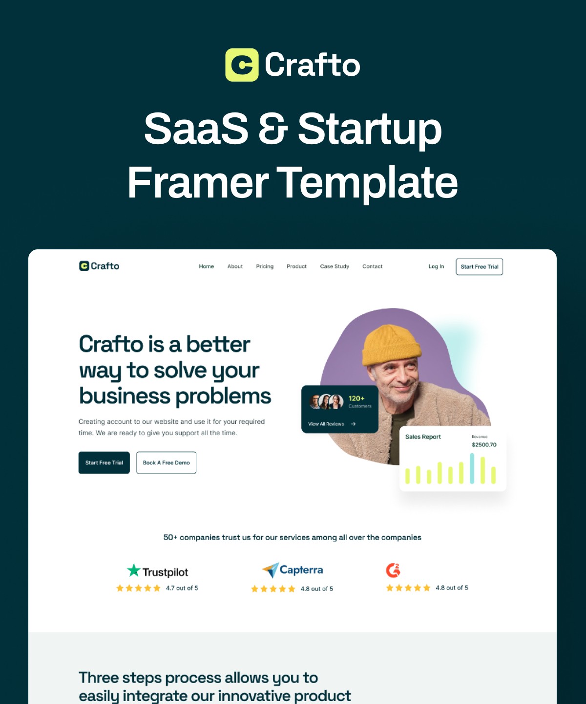 Screenshot of Crafto website