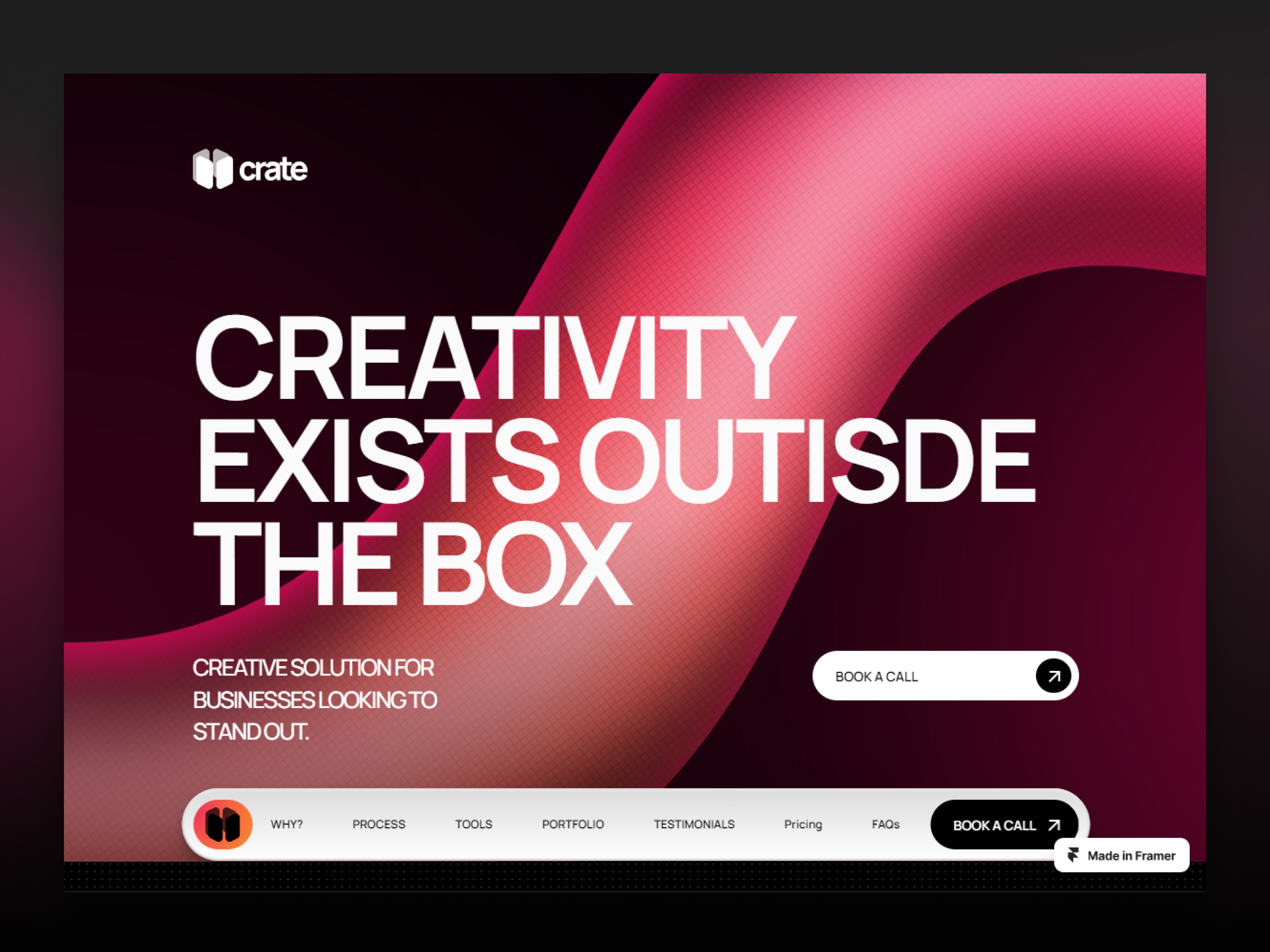 Screenshot of Crate website