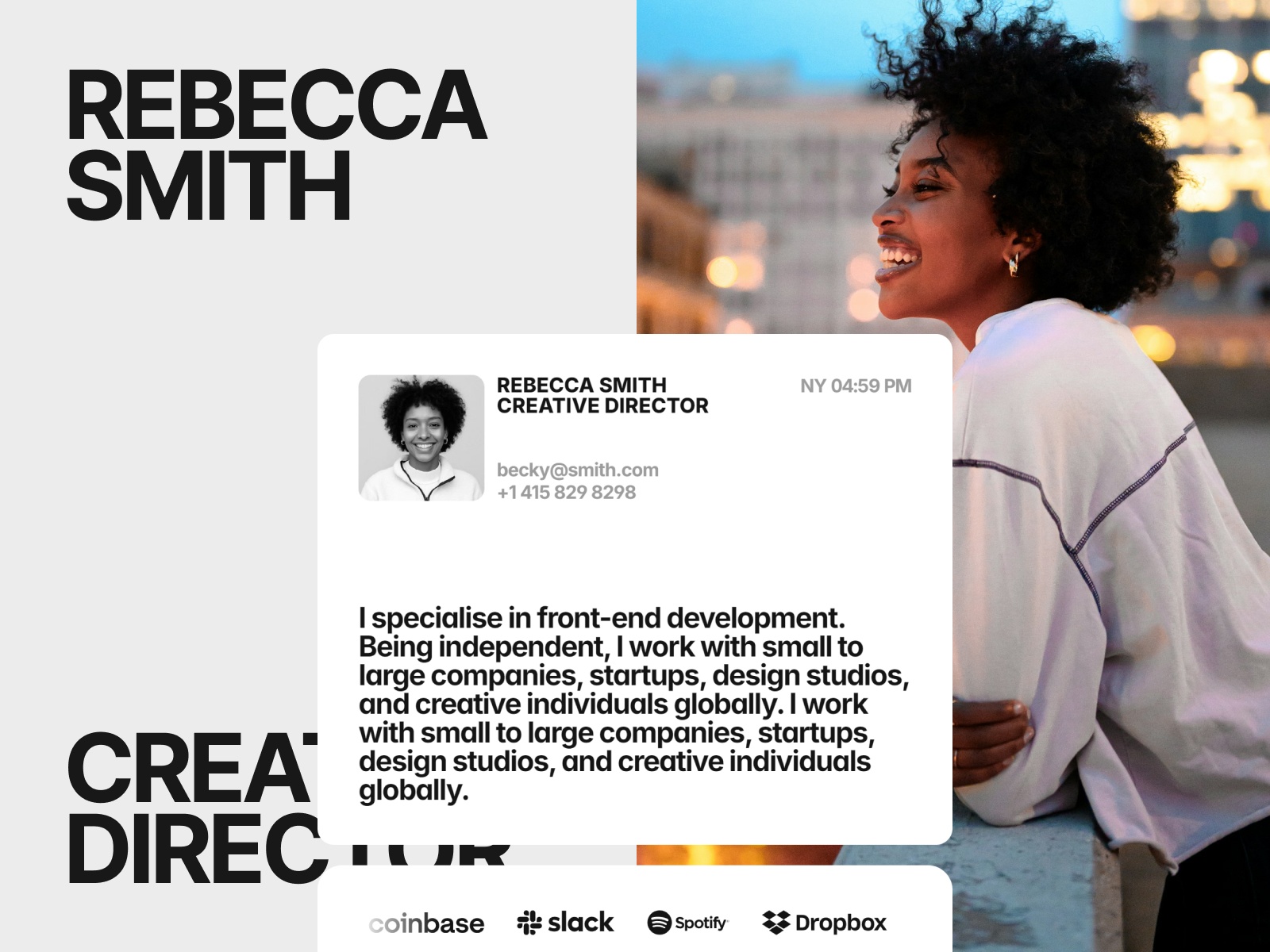 Screenshot of Creative cv website