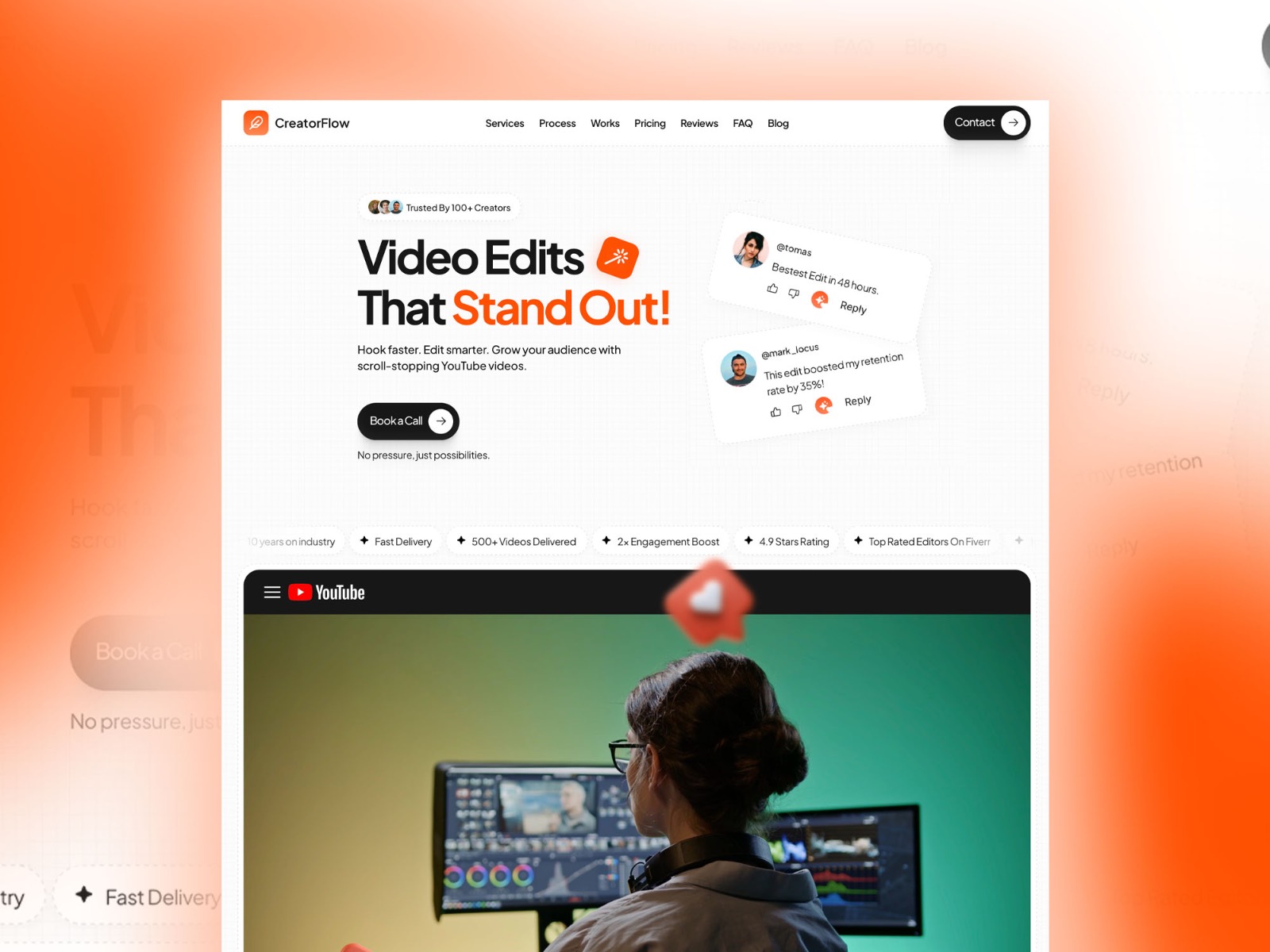 Screenshot of Creatorflow website