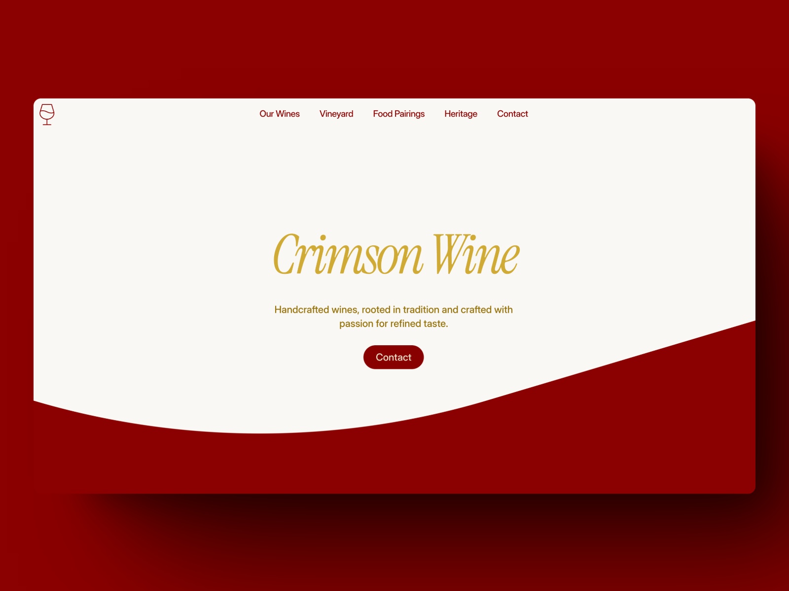 Screenshot of Crimson wine website