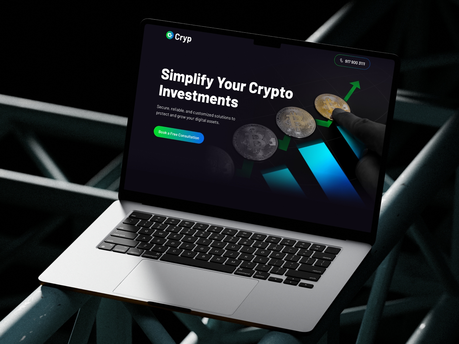 Screenshot of Cryp website