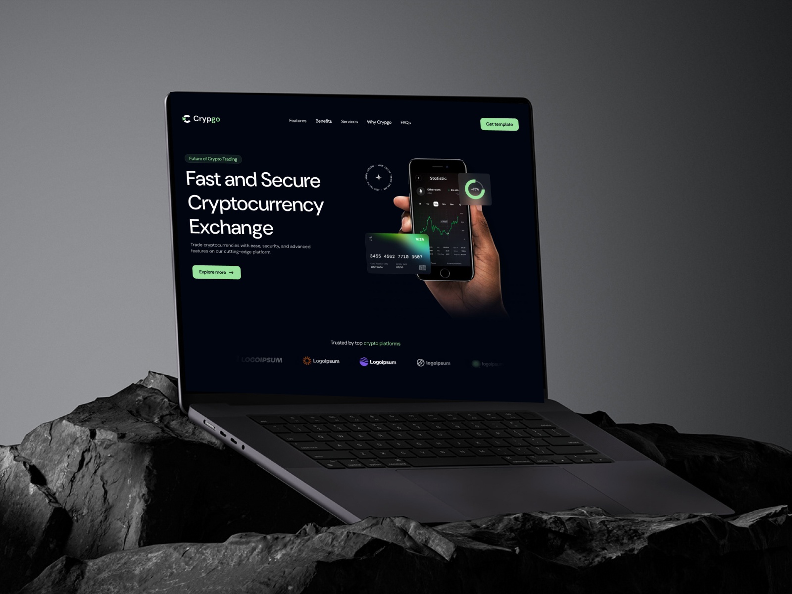Screenshot of Crypgo web website