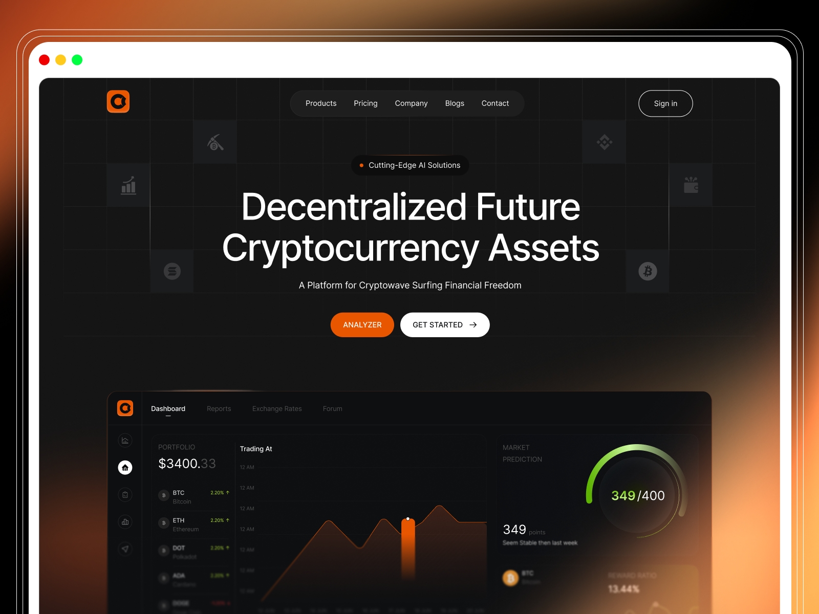Screenshot of Cryps website
