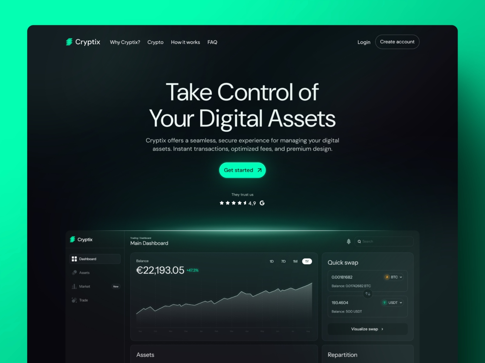 Screenshot of Cryptix website