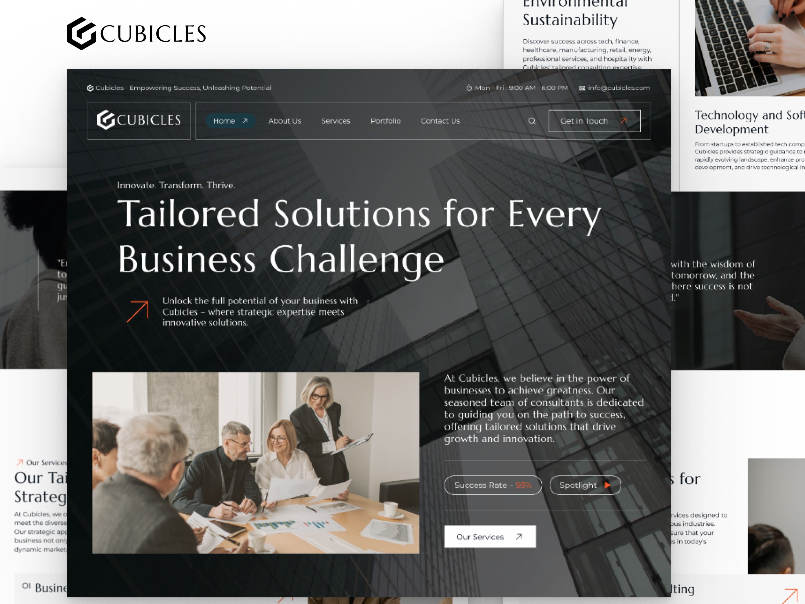 Screenshot of Cubicles business and consulting website website