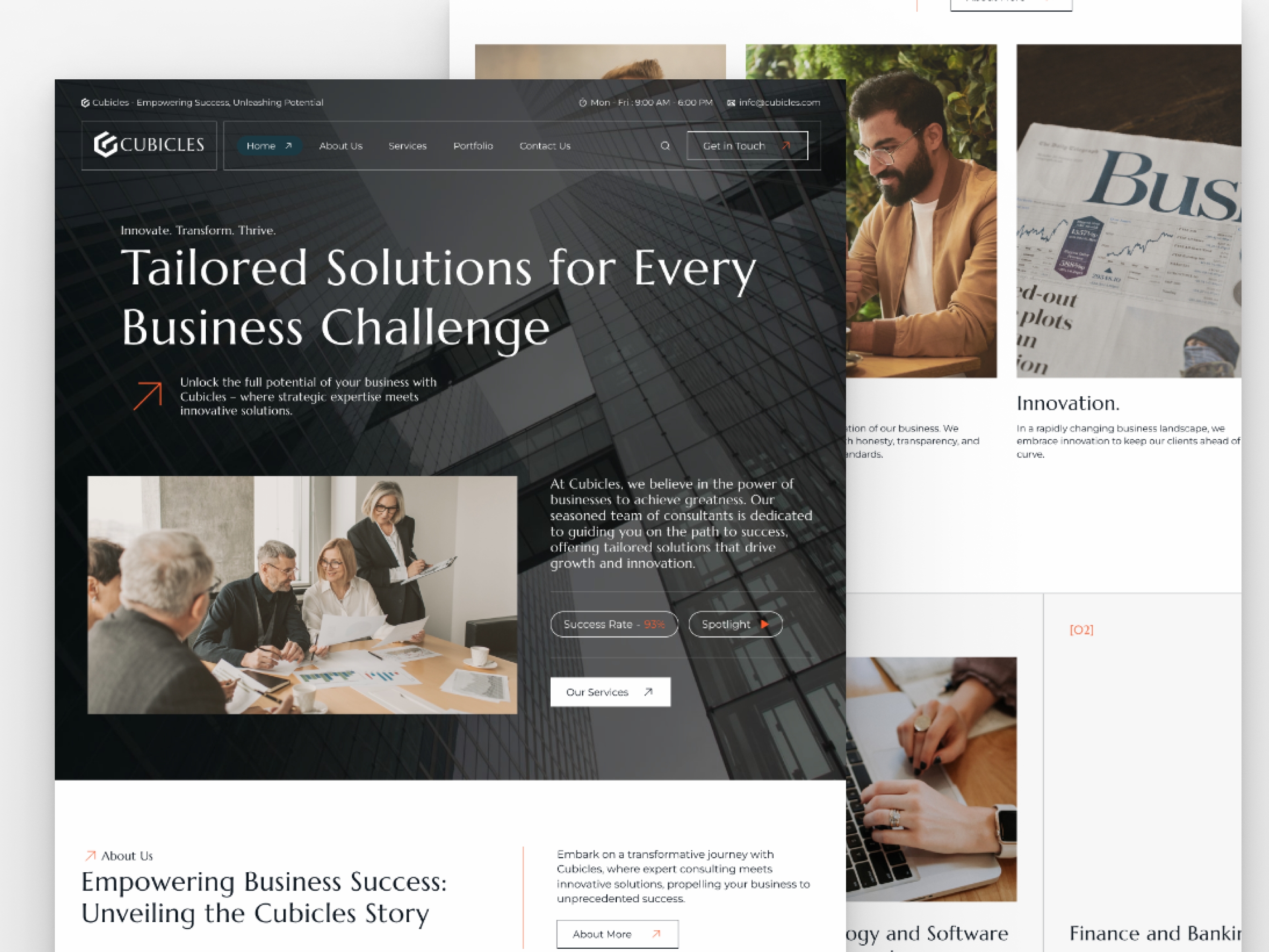 Screenshot 2 of Cubicles business and consulting website
