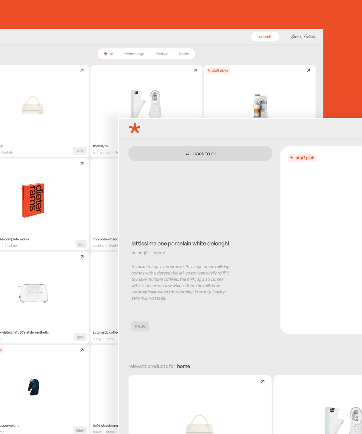 Screenshot of Curation website