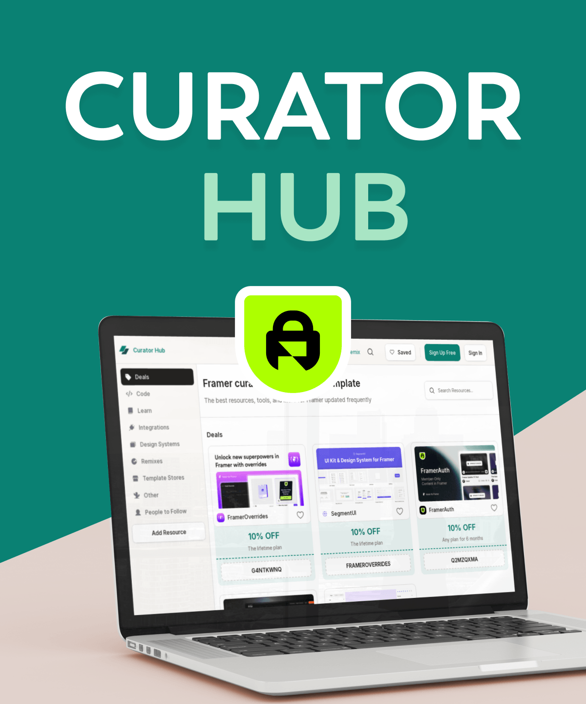 Screenshot of Curator hub website