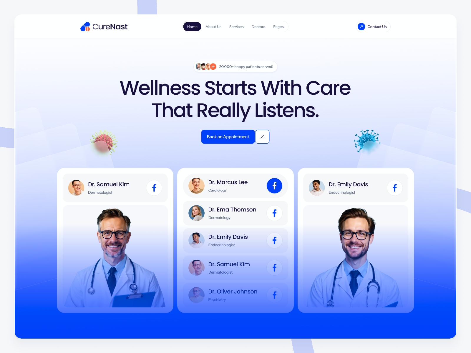 Screenshot of Curenast website