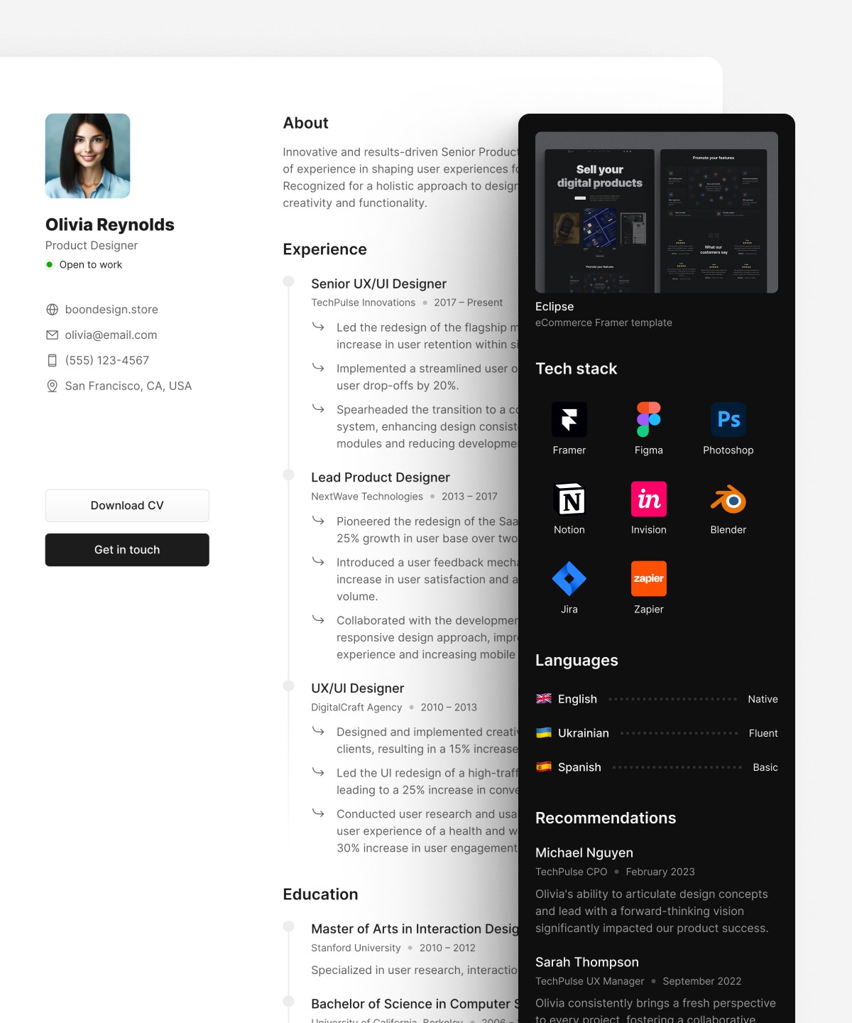 Screenshot of Cvictory website