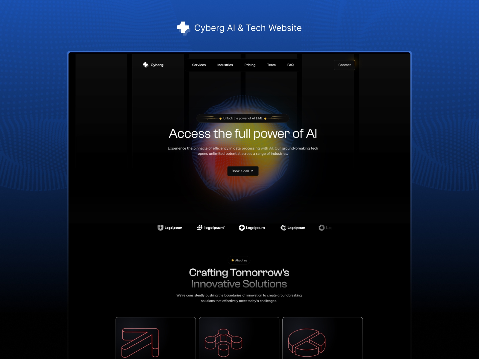 Screenshot of Cyberg website