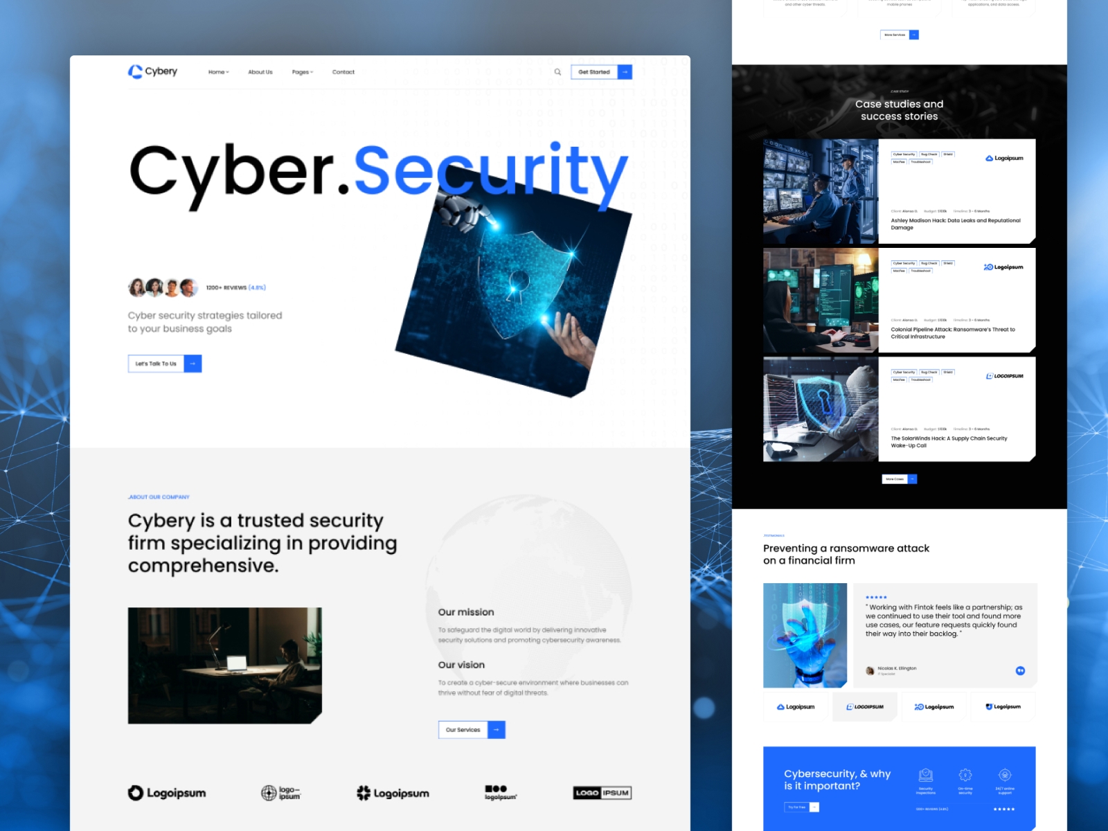 Screenshot of Cybery website