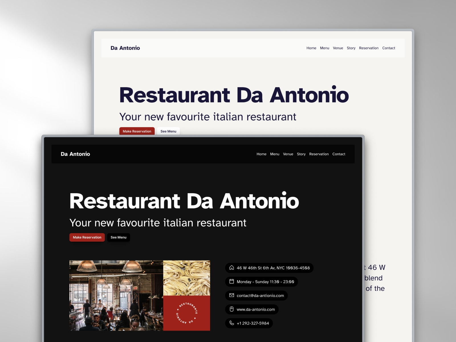 Screenshot of Da antonio website