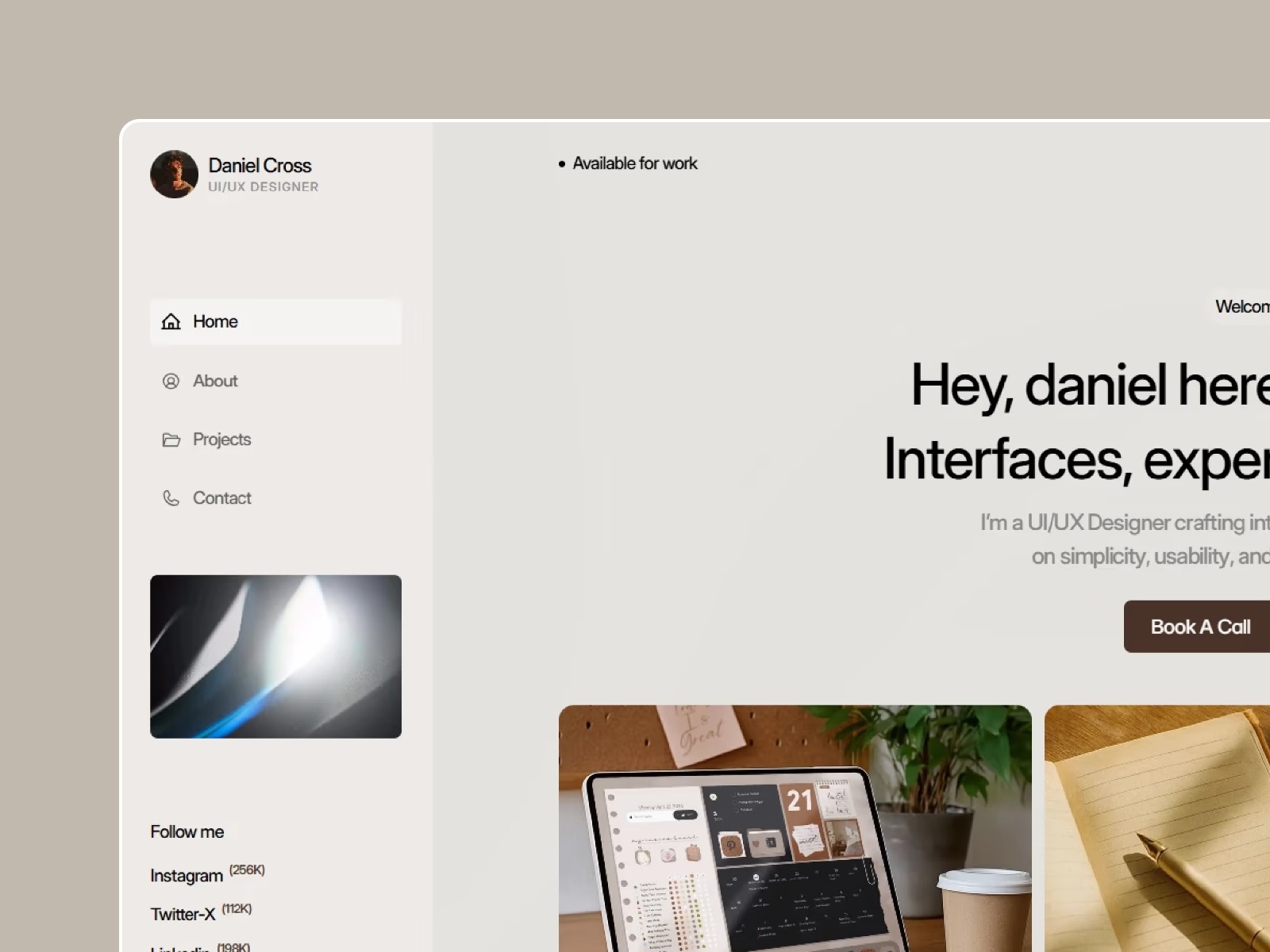 Screenshot of Danielcross website