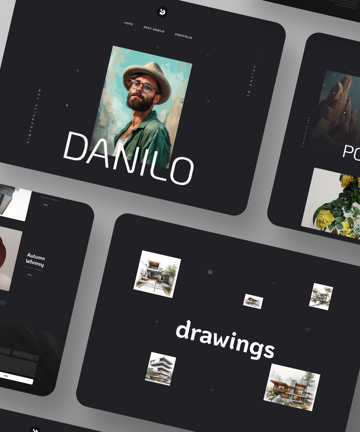 Screenshot of Danilo personal portfolio template website