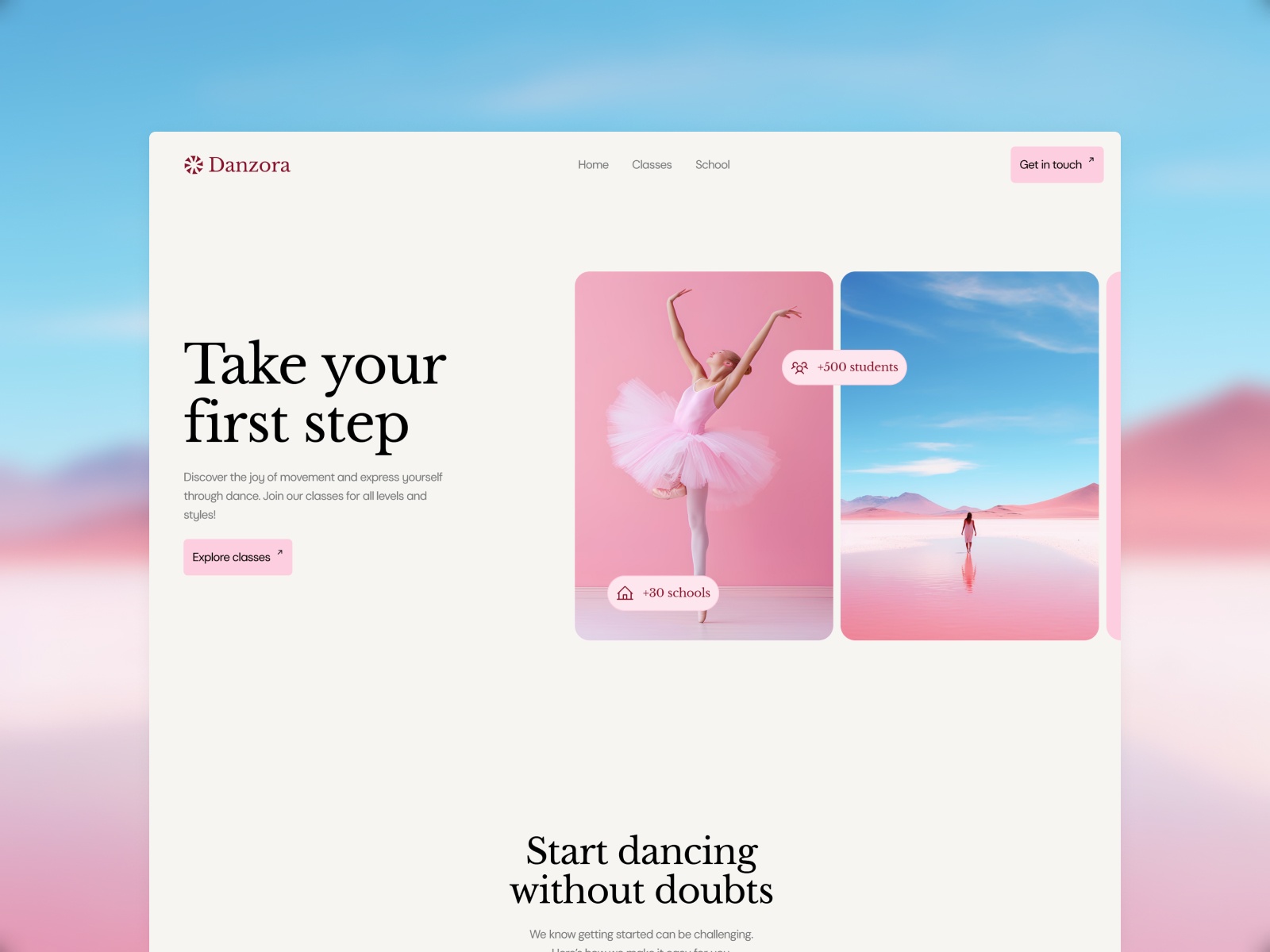 Screenshot of Danzora website