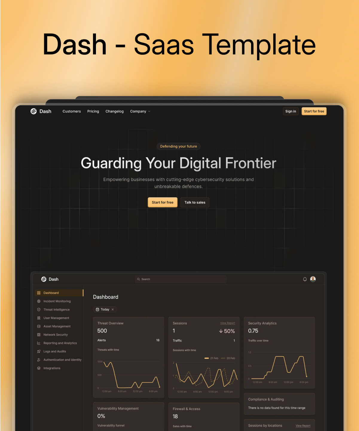Screenshot of Dash website