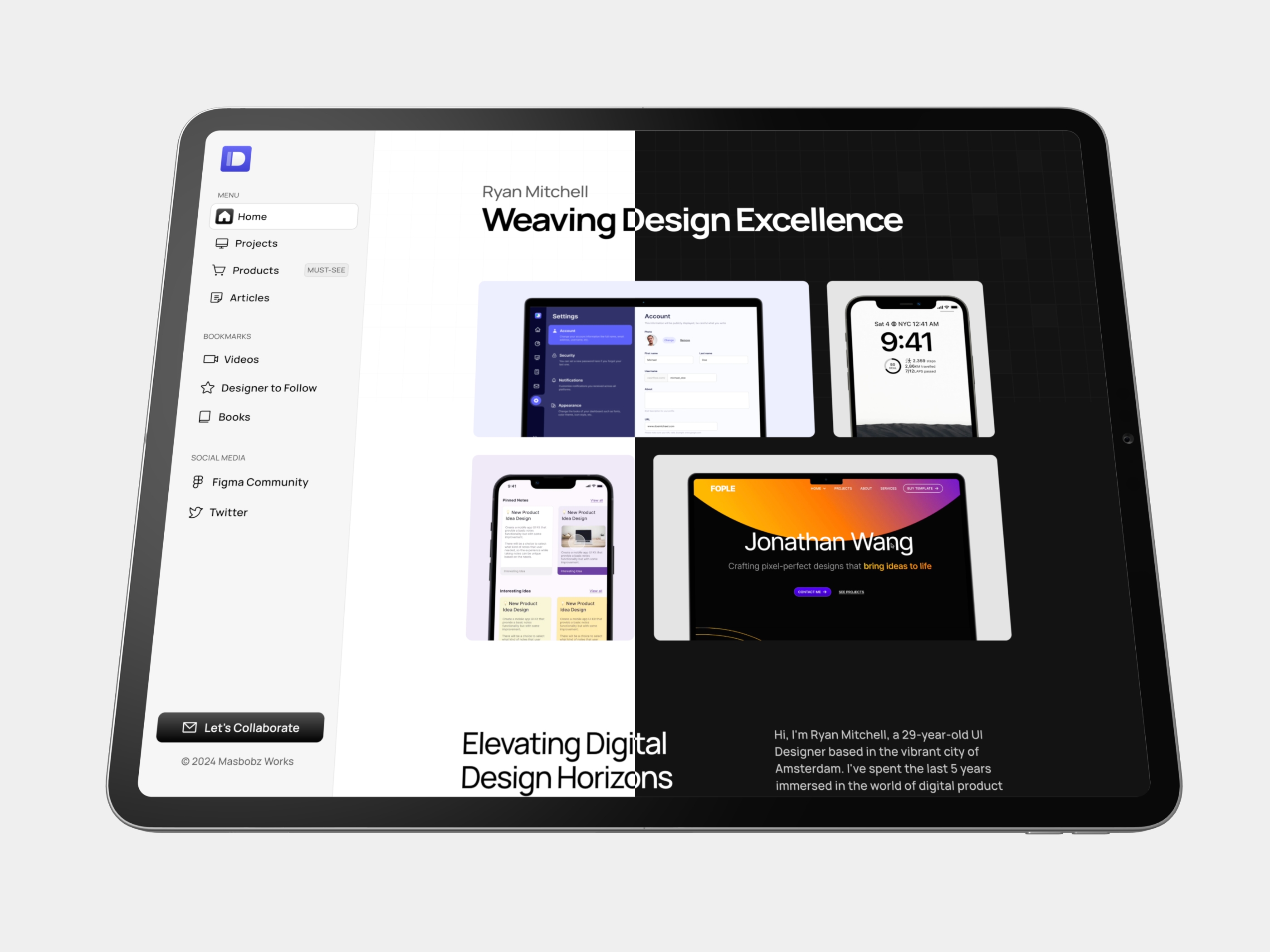 Screenshot 3 of Dashbar framer personal site template