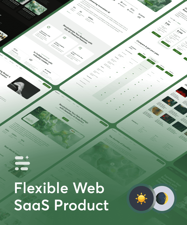 Screenshot of Datawise multilayout saas framer template website