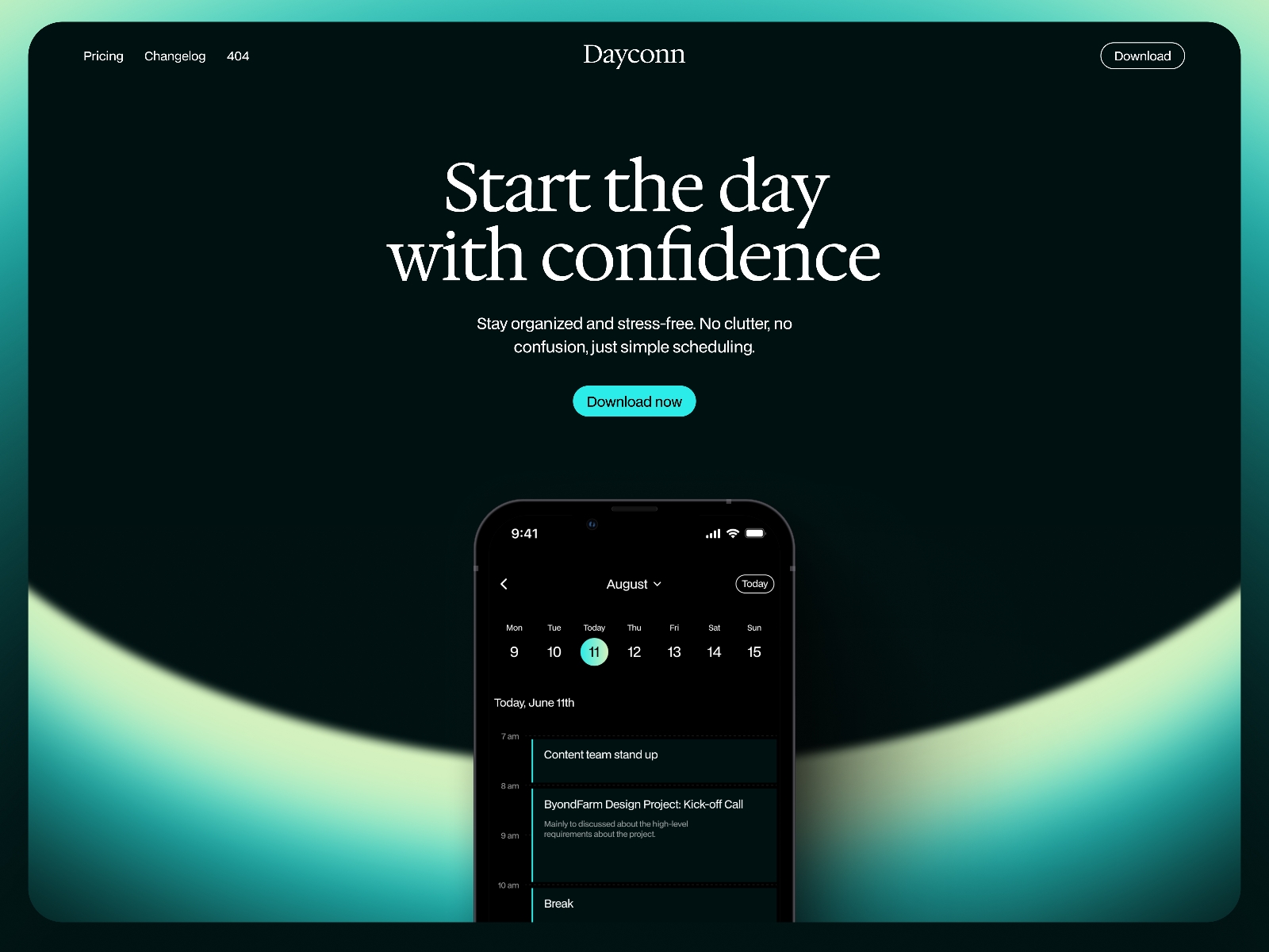 Screenshot of Dayconn website