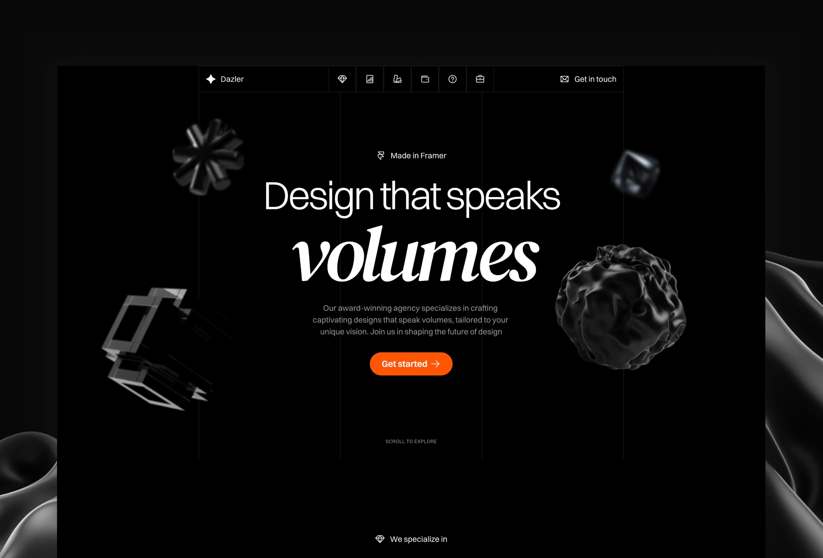 Screenshot 2 of Dazler landing page for agencies