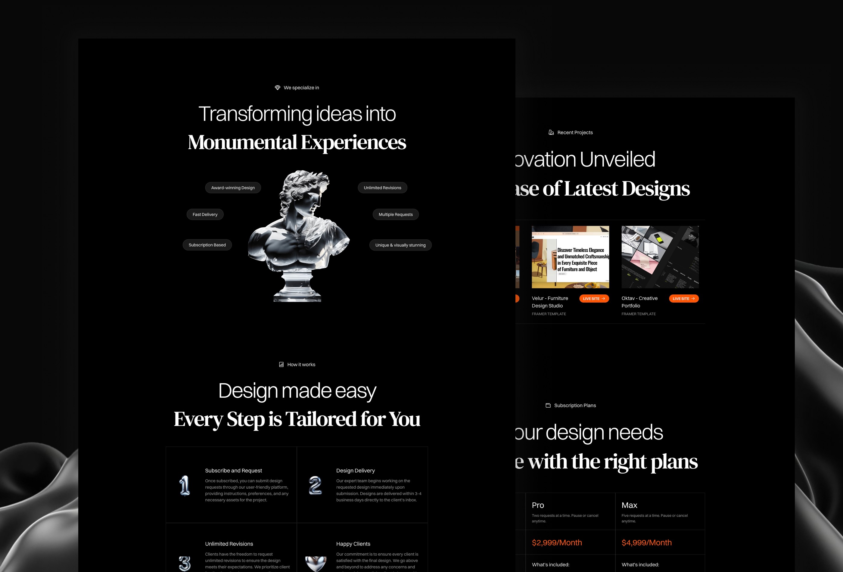 Screenshot 3 of Dazler landing page for agencies