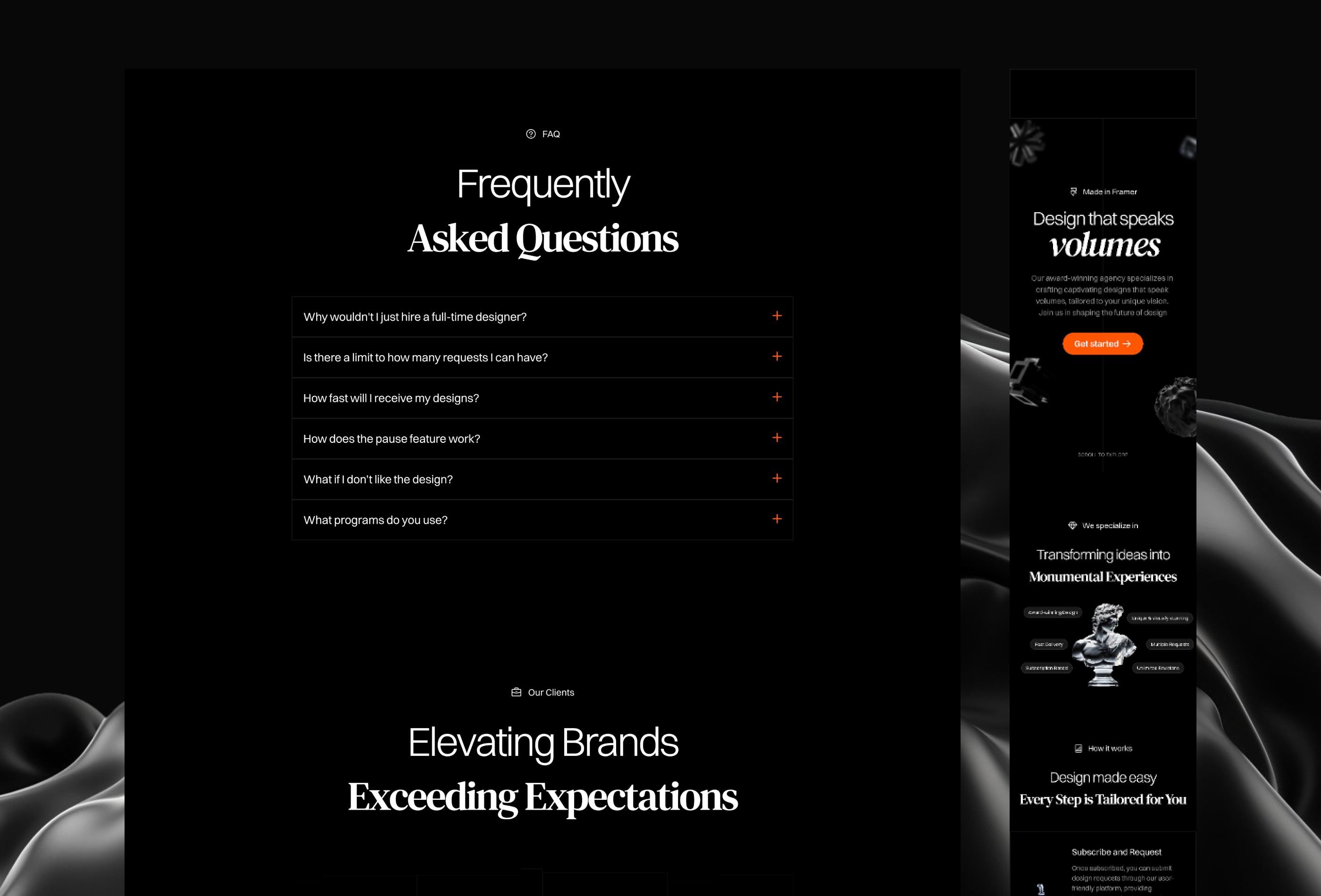 Screenshot 4 of Dazler landing page for agencies