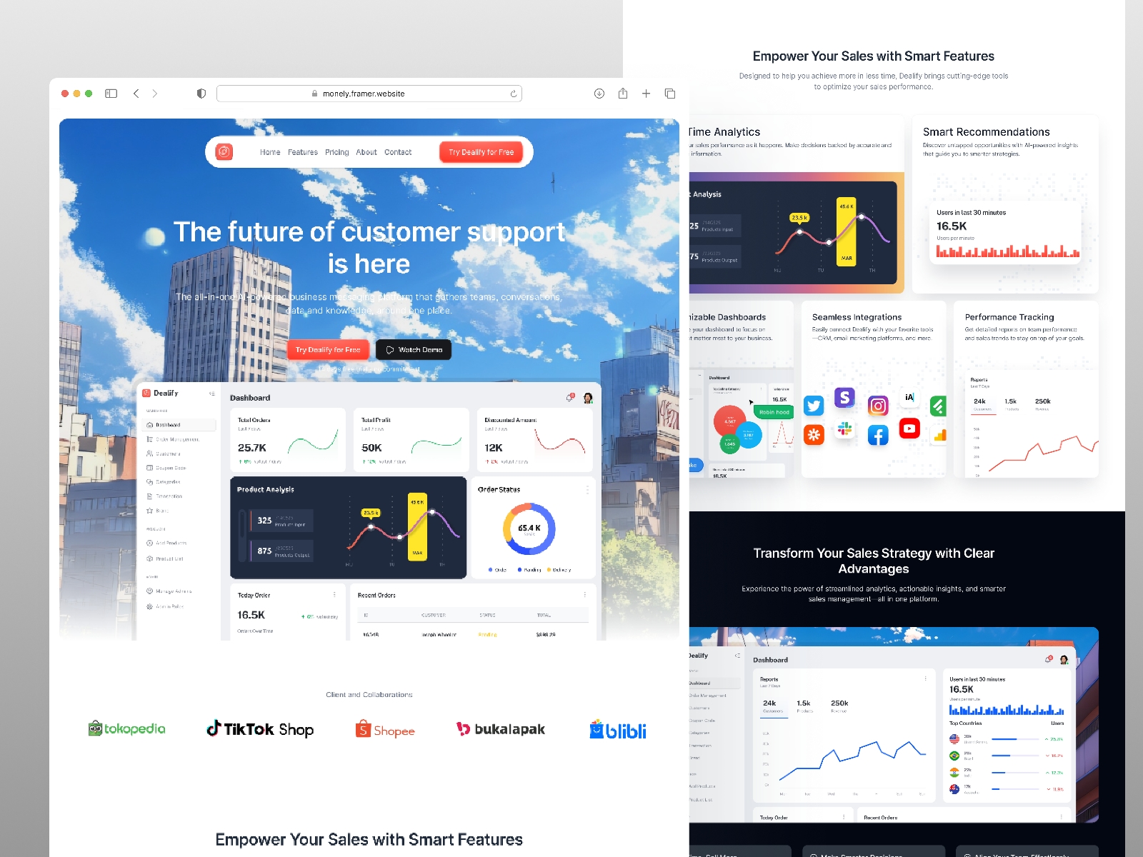 Screenshot of Dealify website