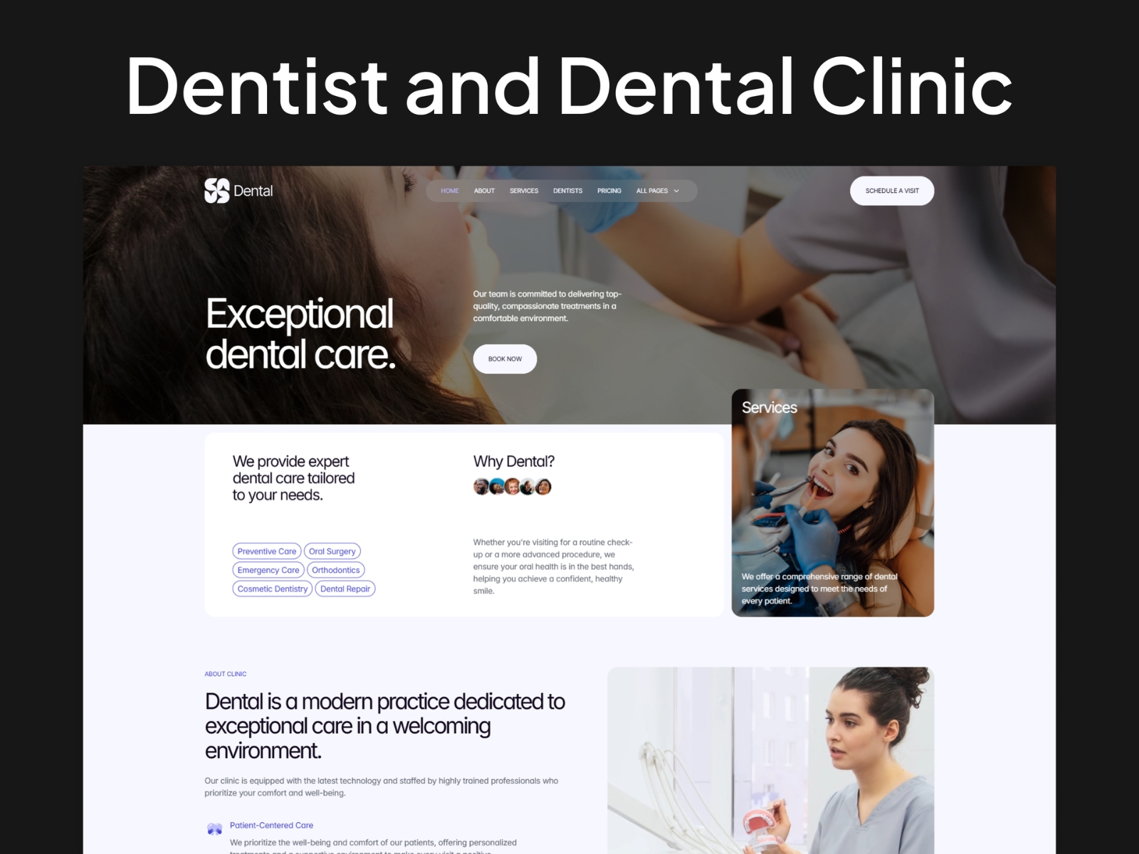 Screenshot of Dental website