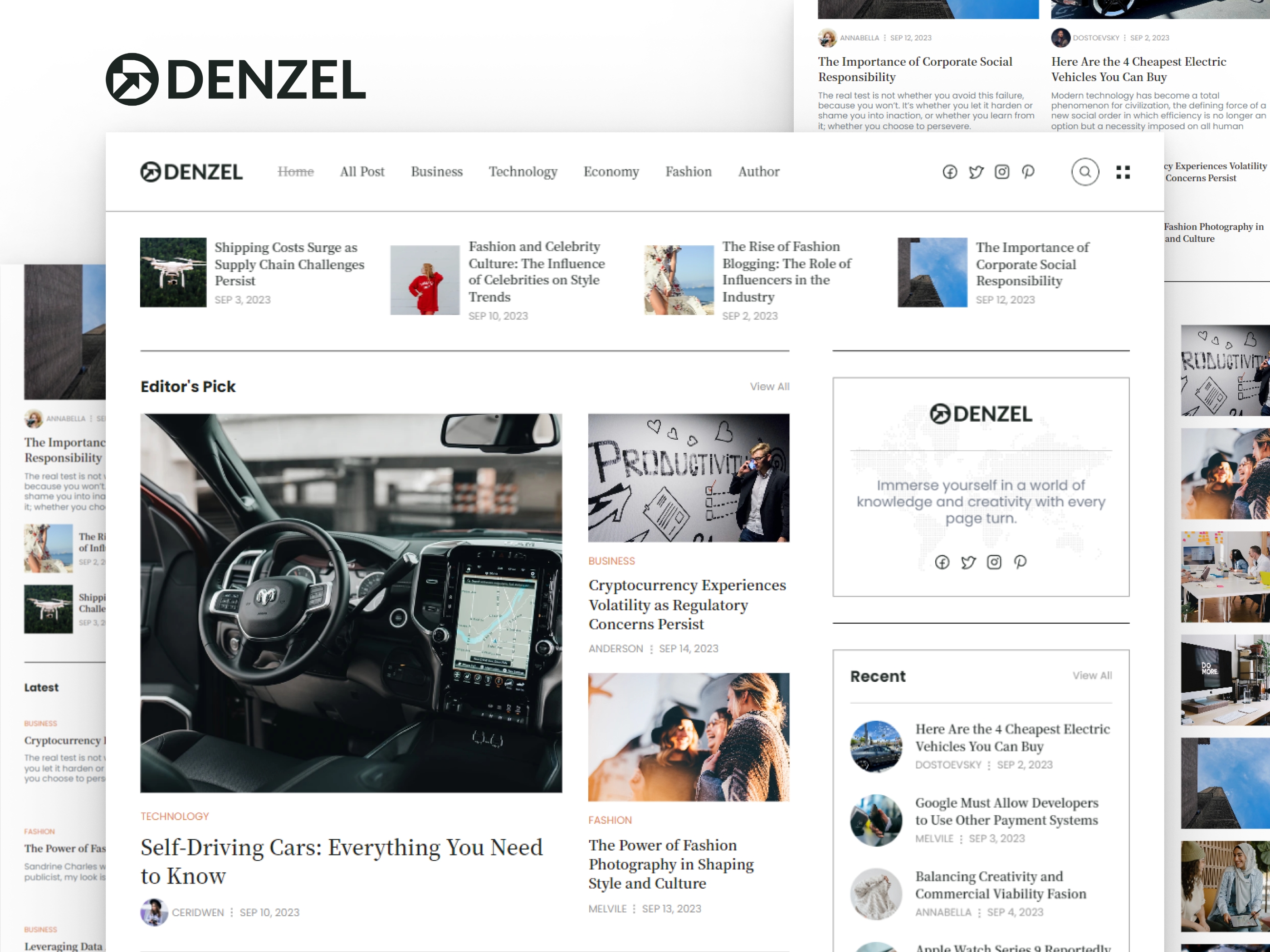 Screenshot of Denzel blog magazine website website