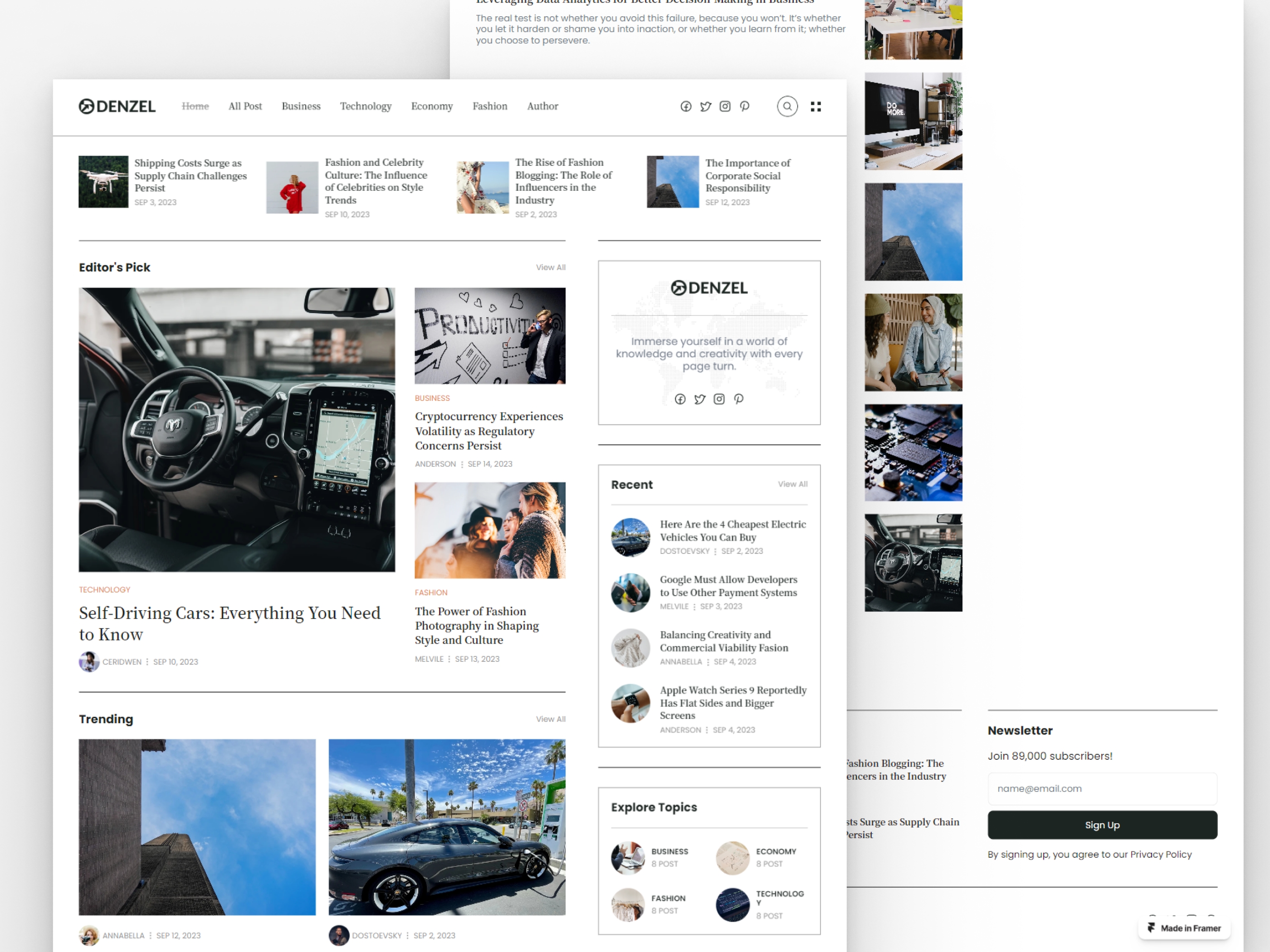 Screenshot 2 of Denzel blog magazine website