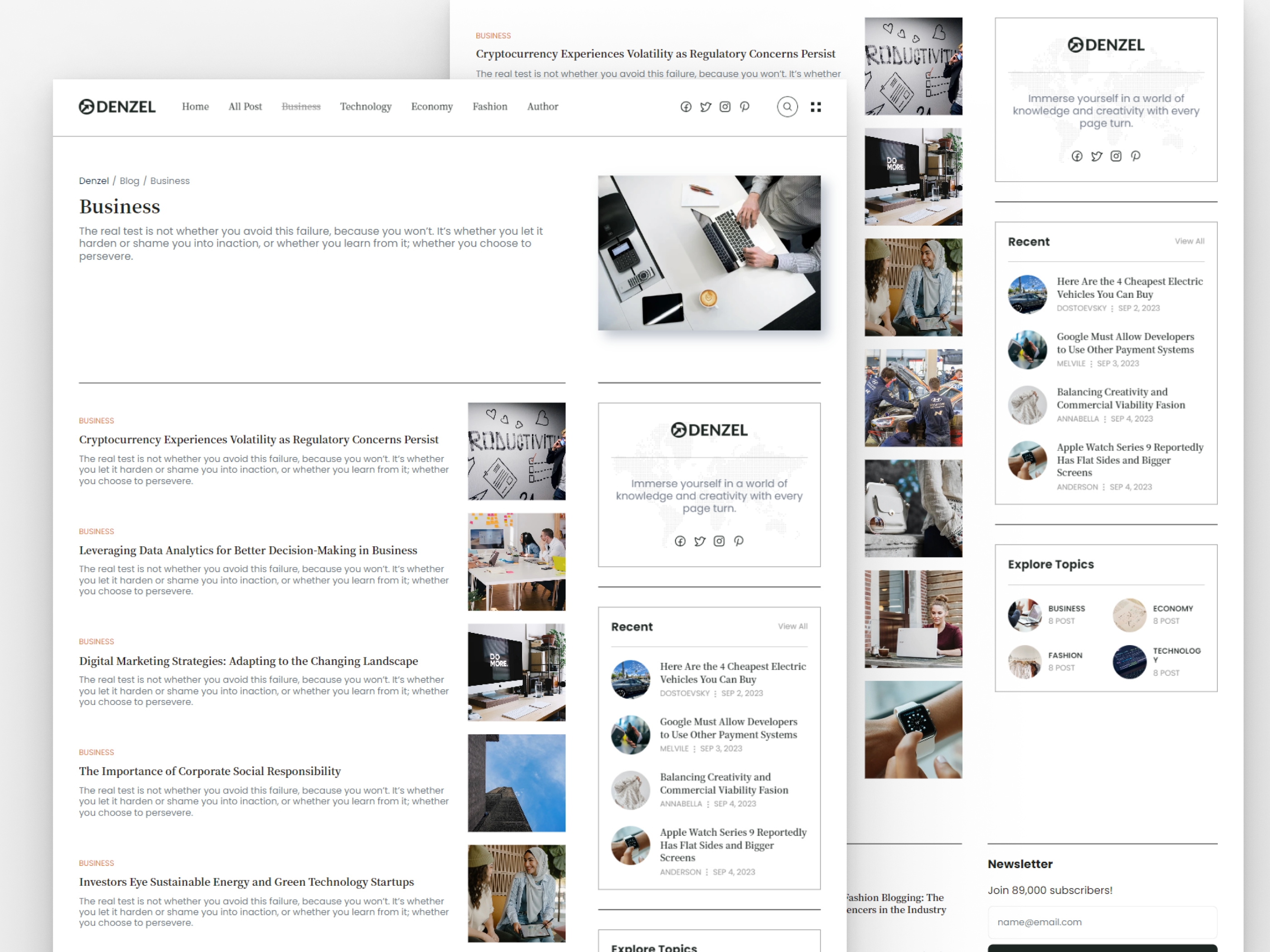 Screenshot 3 of Denzel blog magazine website