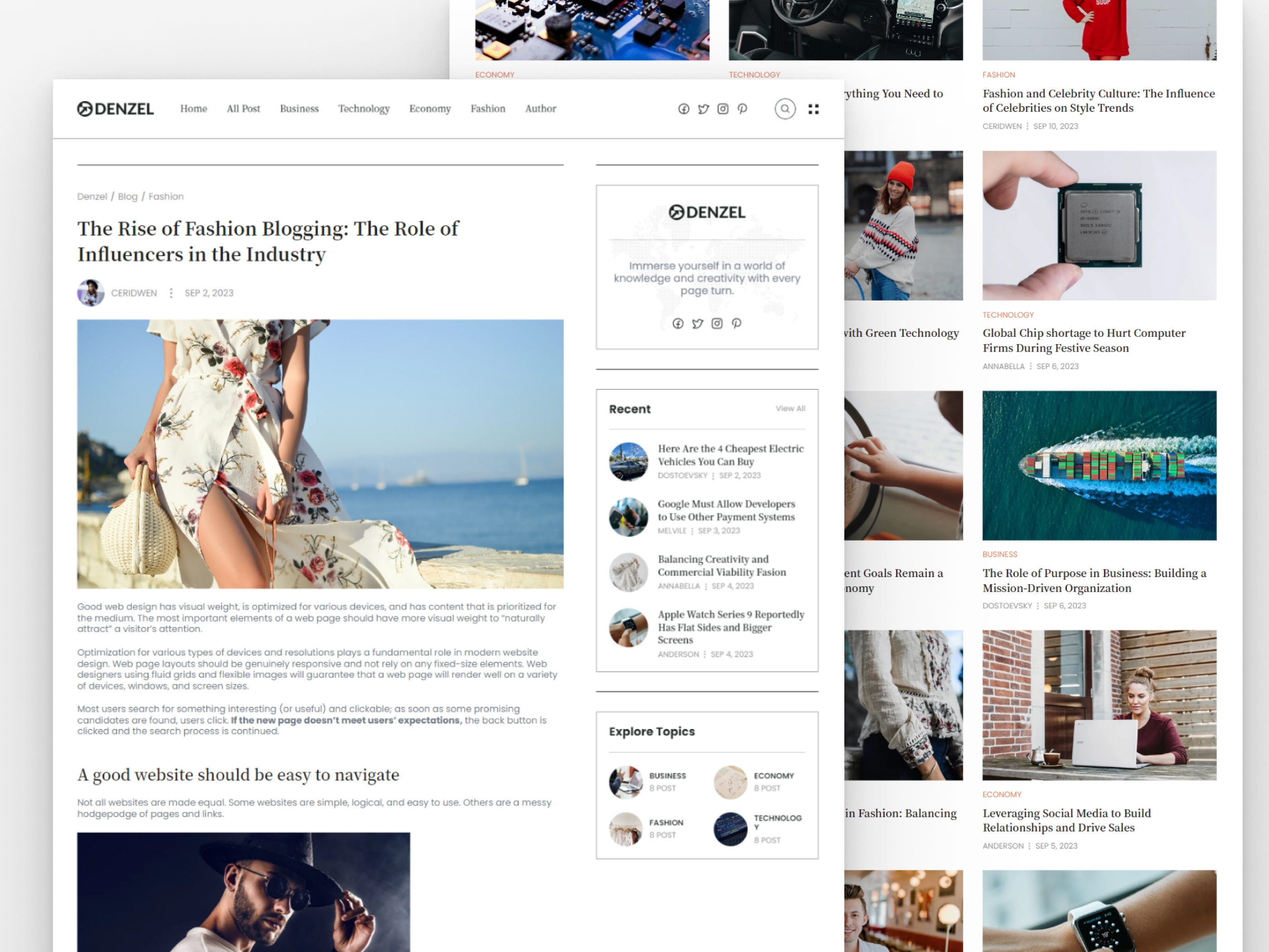 Screenshot 4 of Denzel blog magazine website