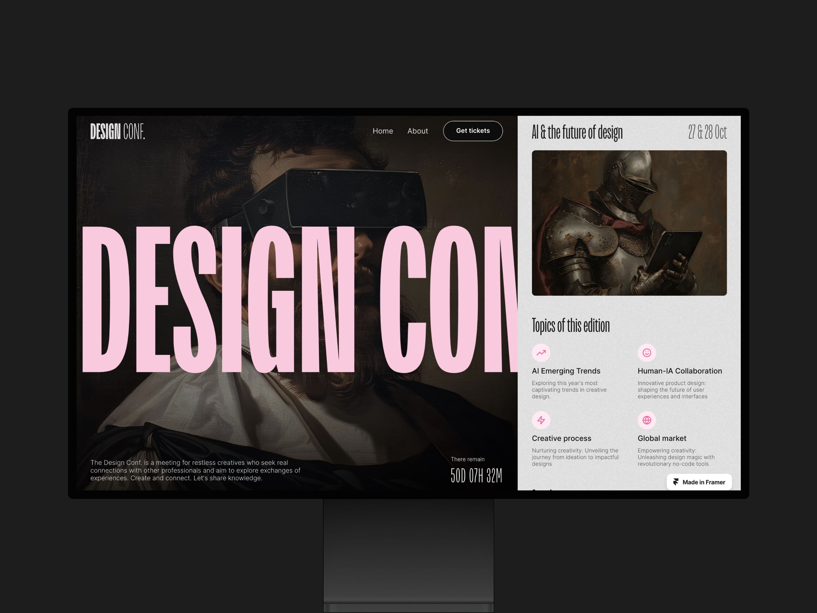 Screenshot of Designconf website
